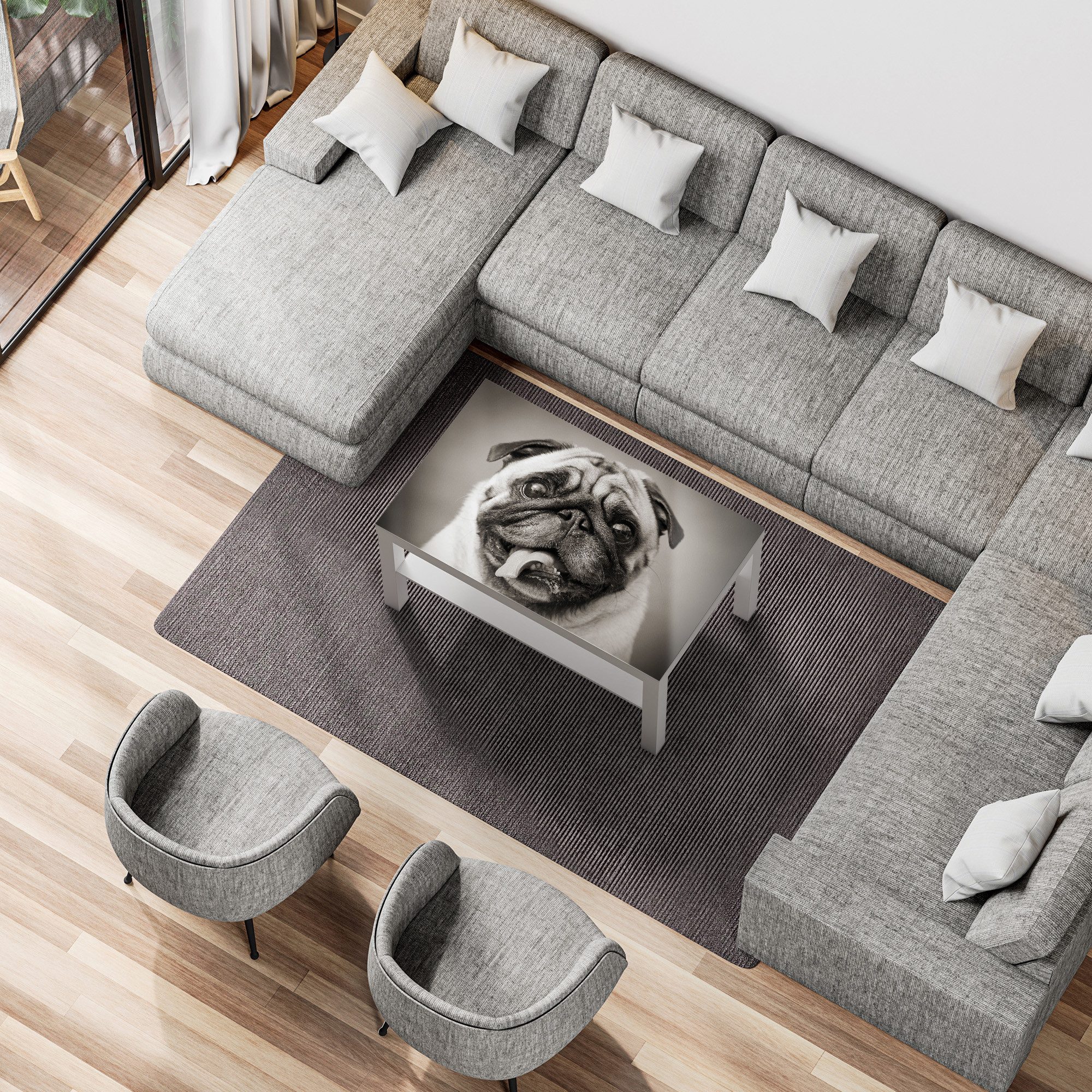 DEQORI Couchtisch 'Verspielte Augenblicke', Glas Beistelltisch Glastisch modern