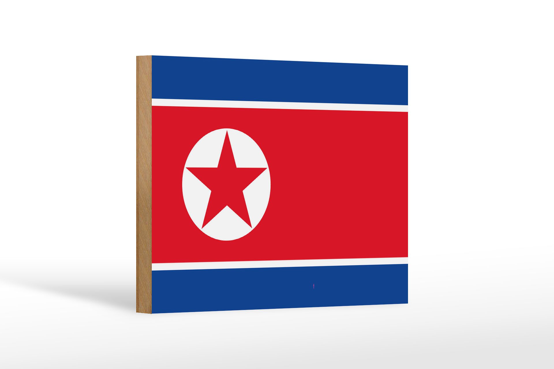 Femer GmbH Holzbild Flagge Nordkoreas 18x12 cm Flag of North Korea, Flaggen (1 St), Glatte Holzfaserplatte (MDF), vorn beschichtet
