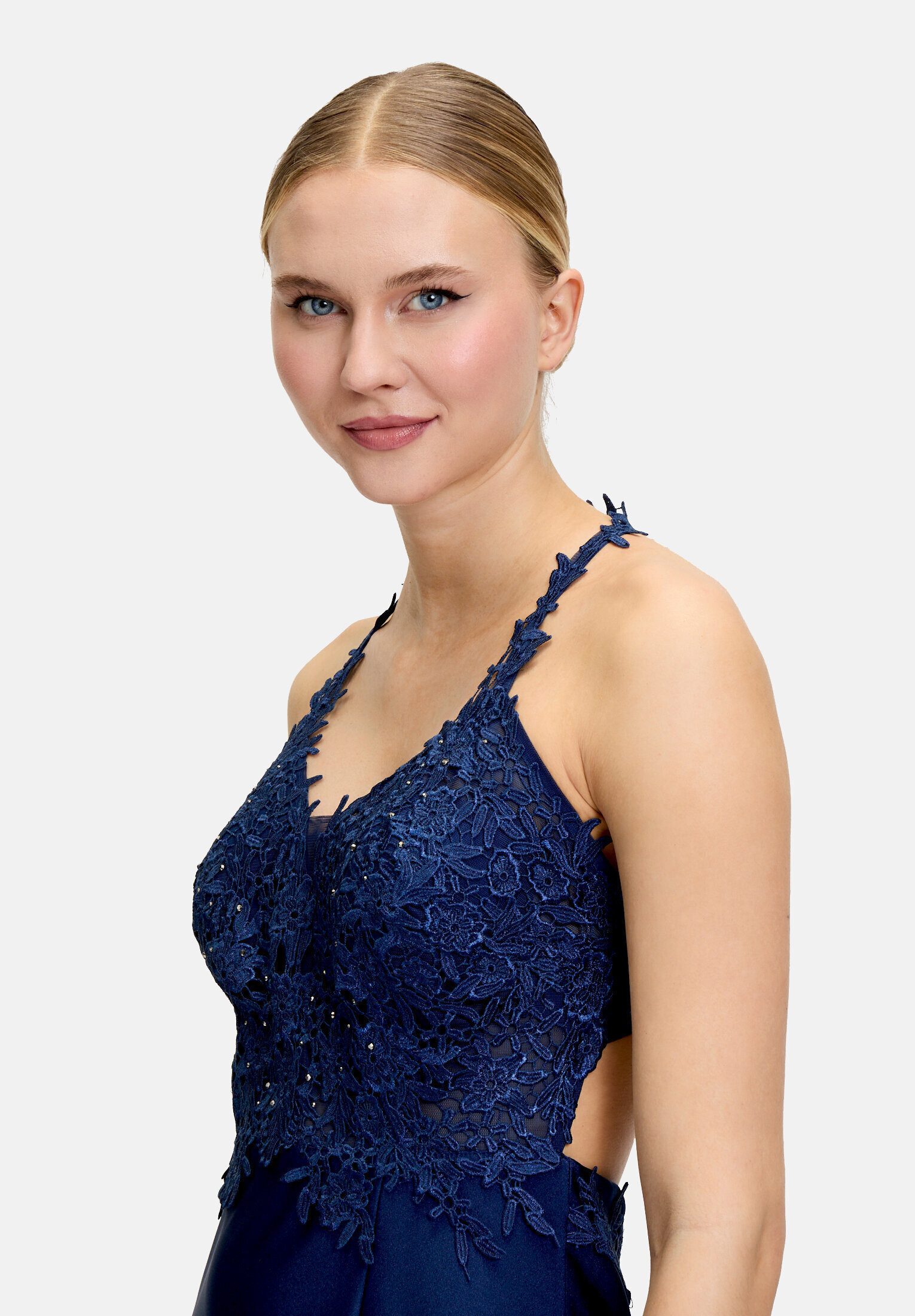 Vera Mont Abendkleid Damen mit Strass Rückenfrei