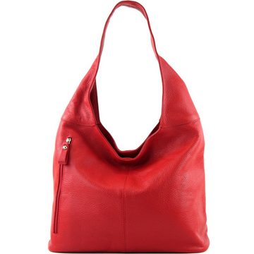 modamoda de Schultertasche T155, Echtleder Handmade in Italy