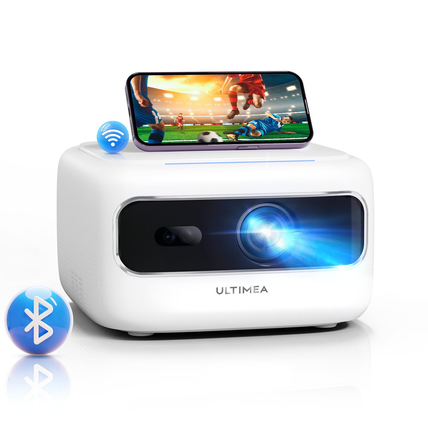 Ultimea Apollo P10 Full HD 1080P Decoding LCD-Beamer (300 ANSI-Lumen, 5G+2.4G WiFi Bluetooth Projektor, 4K Heimkino Beamer)