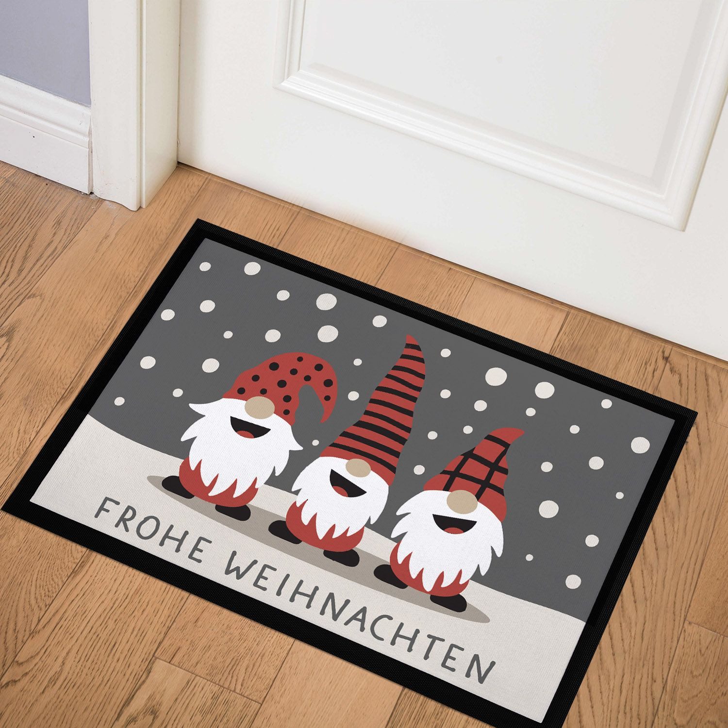 MoonWorks Fußmatte Fußmatte Frohe Weihnachten Wichtel Wintermotiv Schneeflo günstig online kaufen