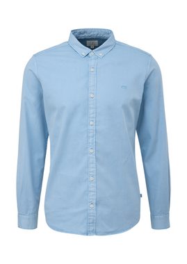 QS Langarmhemd Hemd mit Button-Down-Kragen Stickerei