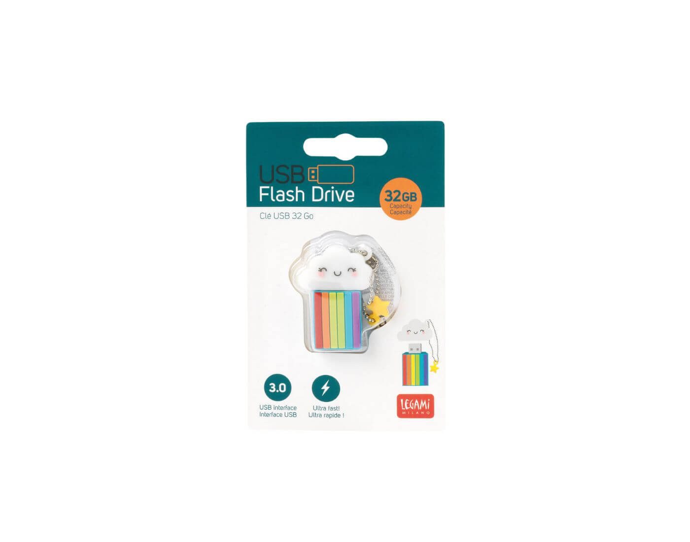 Legami Stiftehalter USB-Stick 3.0 - 32 GB Regenbogen