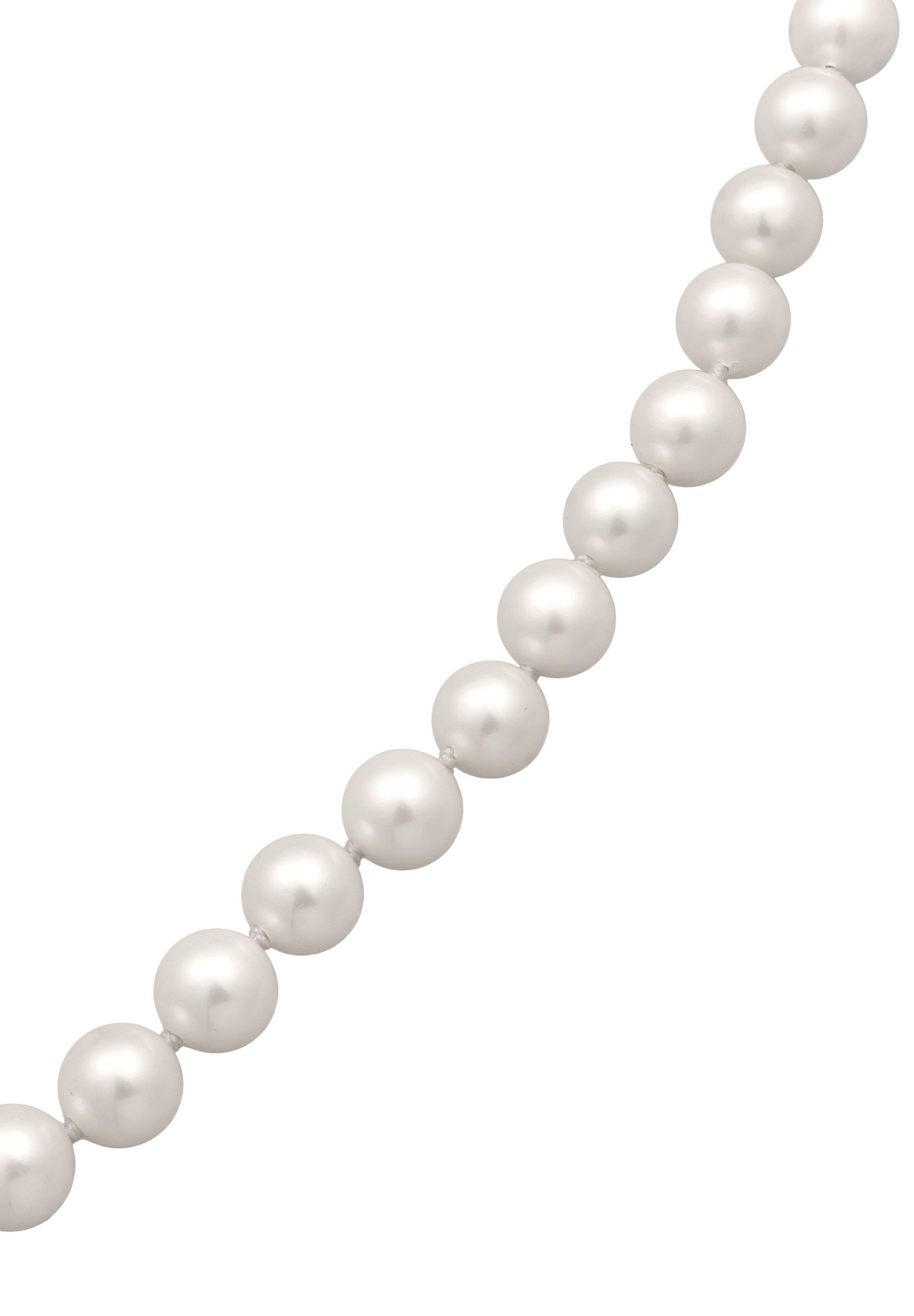 Elli Premium Perlenkette Lang mit Muschelkernperlen Weiß Rayon