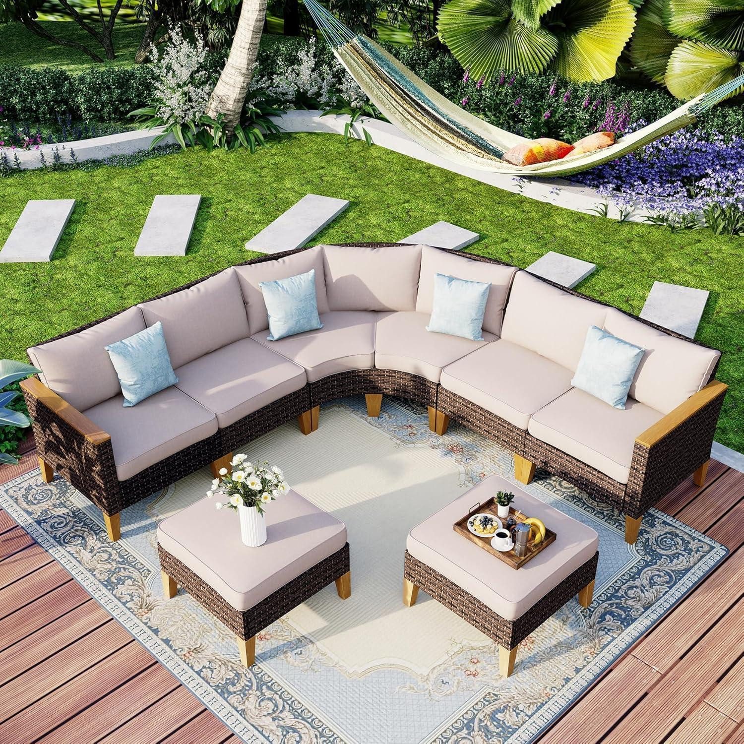 LuxusKollektion Loungeset Lounge Set Polyrattan Garten wasserdicht Cushion PRO Cr006-11-8_i1