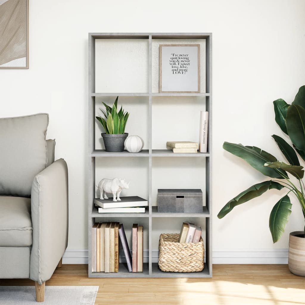vidaXL Bücherregal Raumteiler-Bücherregal Betongrau 69,5x29x137,5 cm Holzwe günstig online kaufen