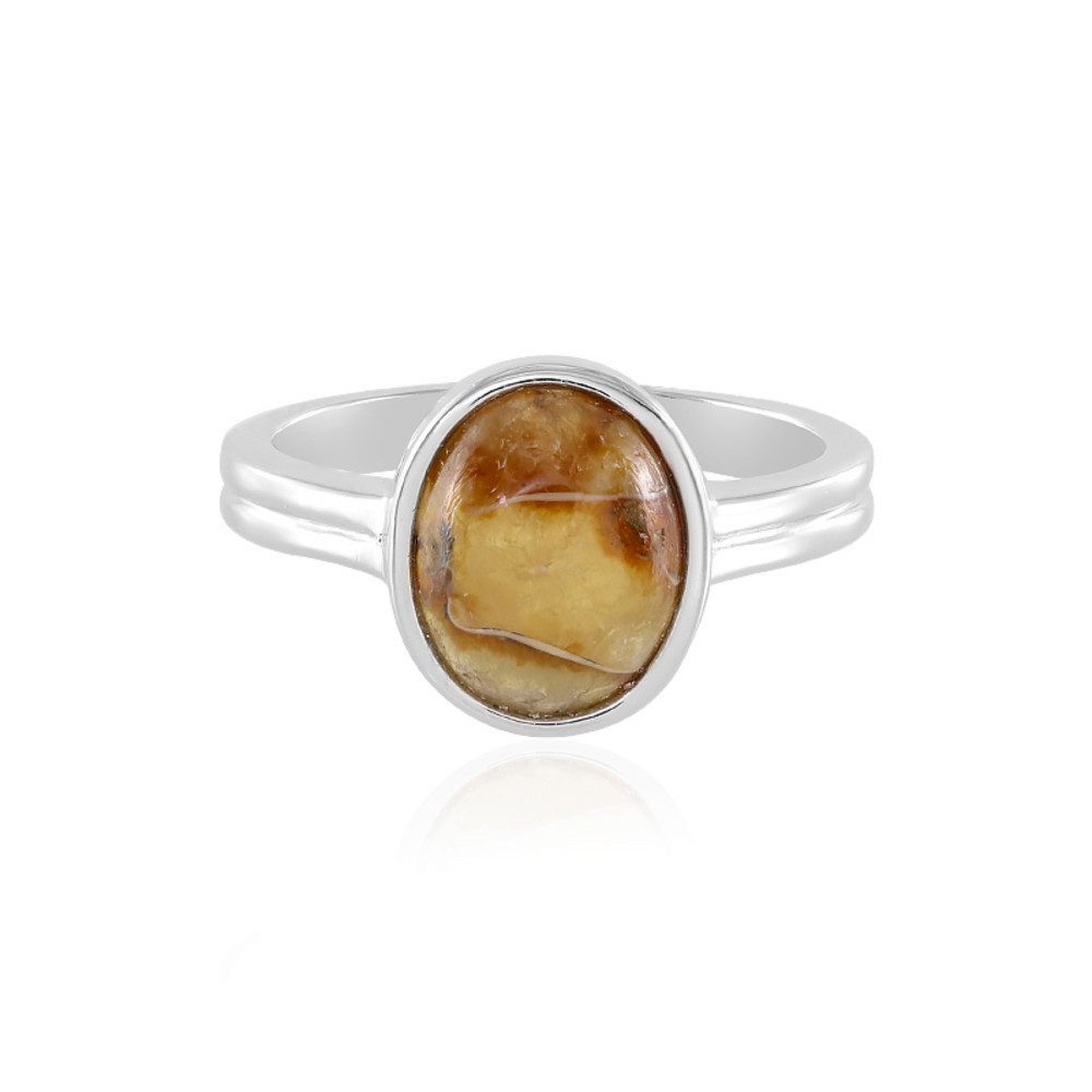 Solitärring Cavill Silberring 2,52 ct Ammonit Oval Cabochon Damen elegant