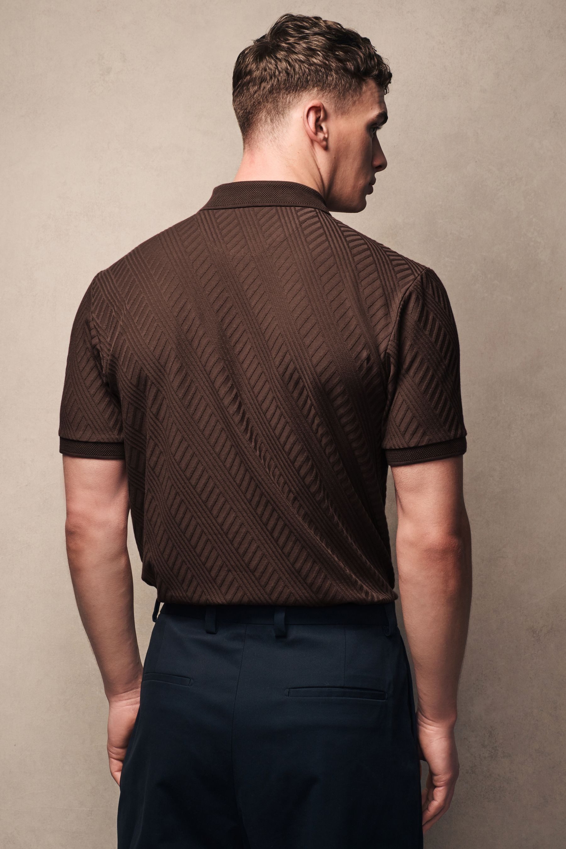 Next Poloshirt Strukturiertes Polo-Shirt (1-tlg) günstig online kaufen
