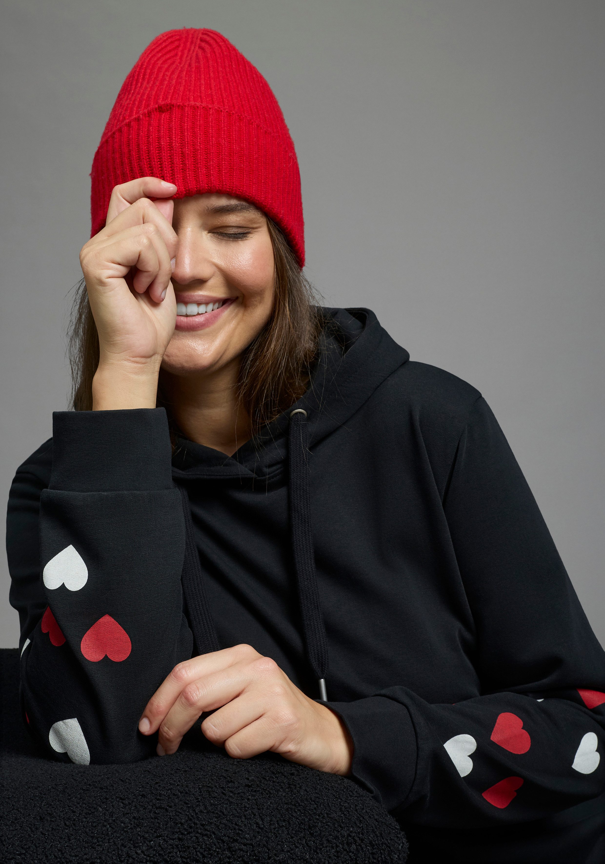 Laura Scott CURVE Kapuzensweatshirt Große Größen im Oversized Look aus weicher Baumwolle – Bild 3 von 5