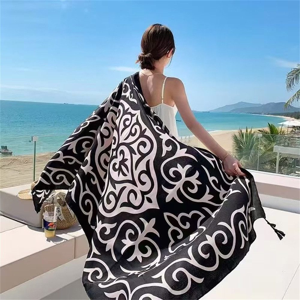 RWEUOQ Modeschal Strandschal, großer Sommerschal für Frauen mit Folkloremuster, (1-St. Geeignet für Sport Reisen Strand Sauna), Modischer Sarong, schnell trocknendes, sandfestes Camping-Tuch