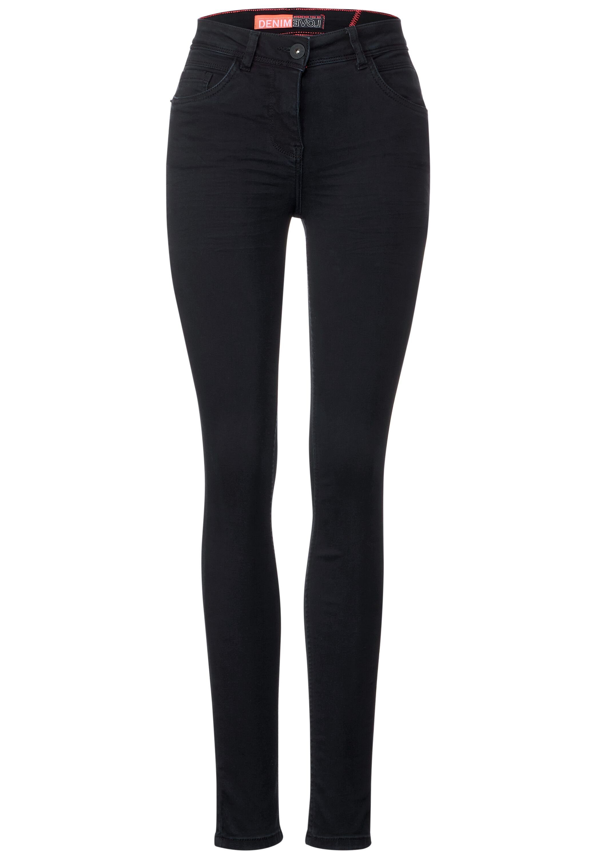 Cecil Slim-fit-Jeans Slim Waschung Glanz, Fit Jeans Style Leichter dunkle Vicky