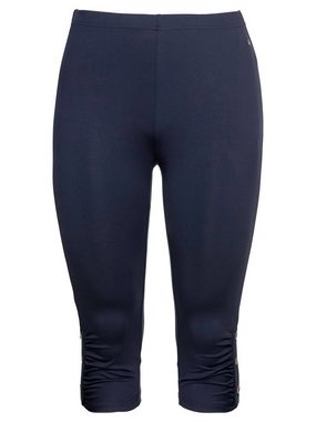 Sheego Leggings Große Größen mit Raffung und Deko-Knöpfen am Saum