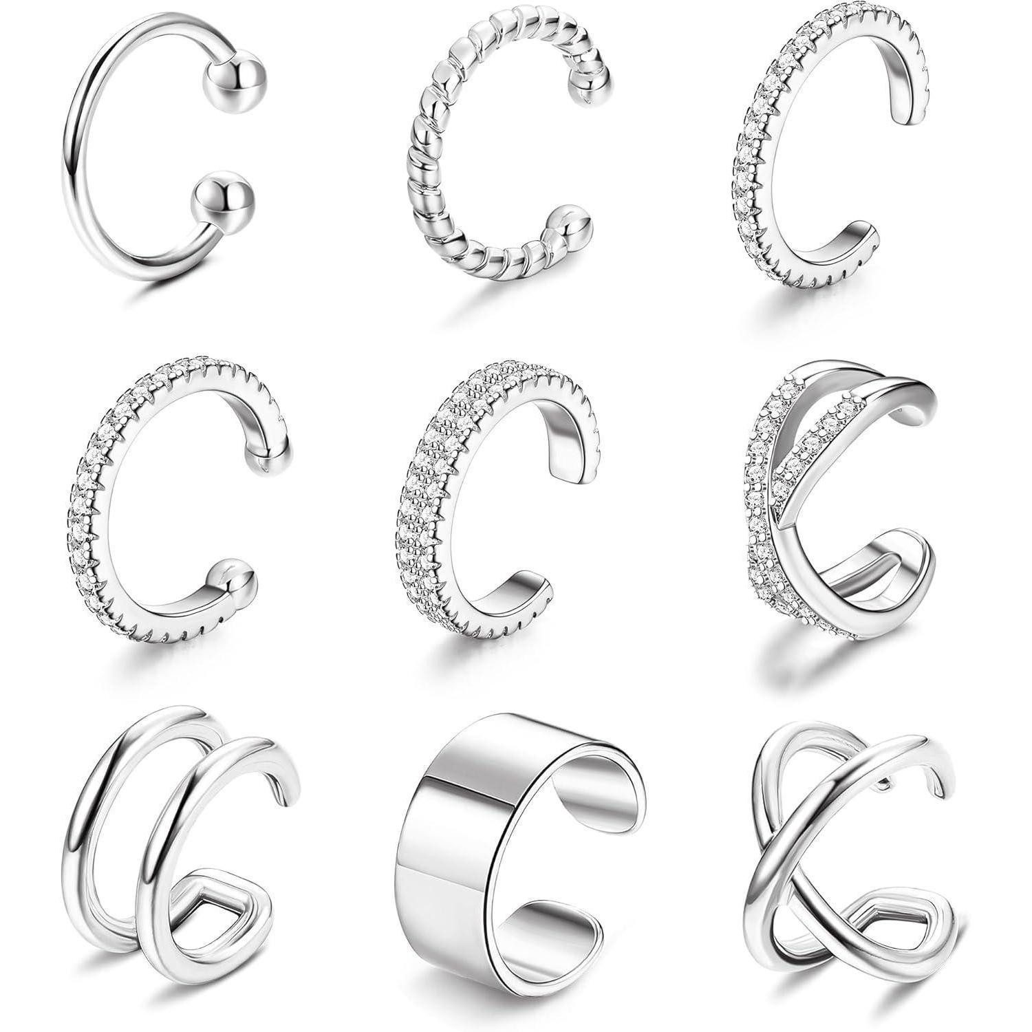 LuxusKollektion Schmuckset Ear Cuff Set Damen Ohrklemme 18 Karat Vergoldet günstig online kaufen