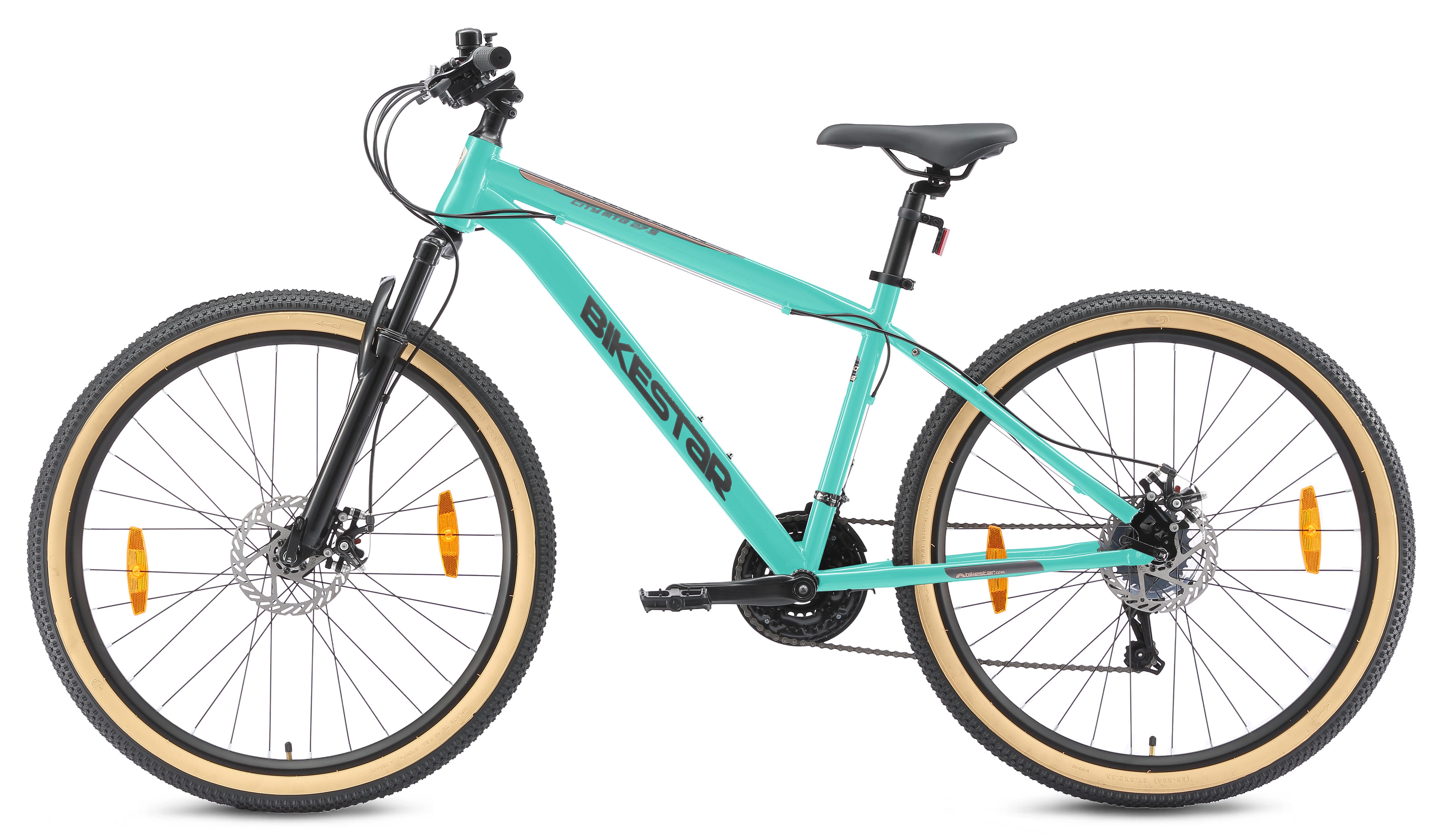 Bikestar Mountainbike, 21 Gang Shimano RD-TY300 Schaltwerk, Kettenschaltung, für Damen und Herren, Kettenschaltung