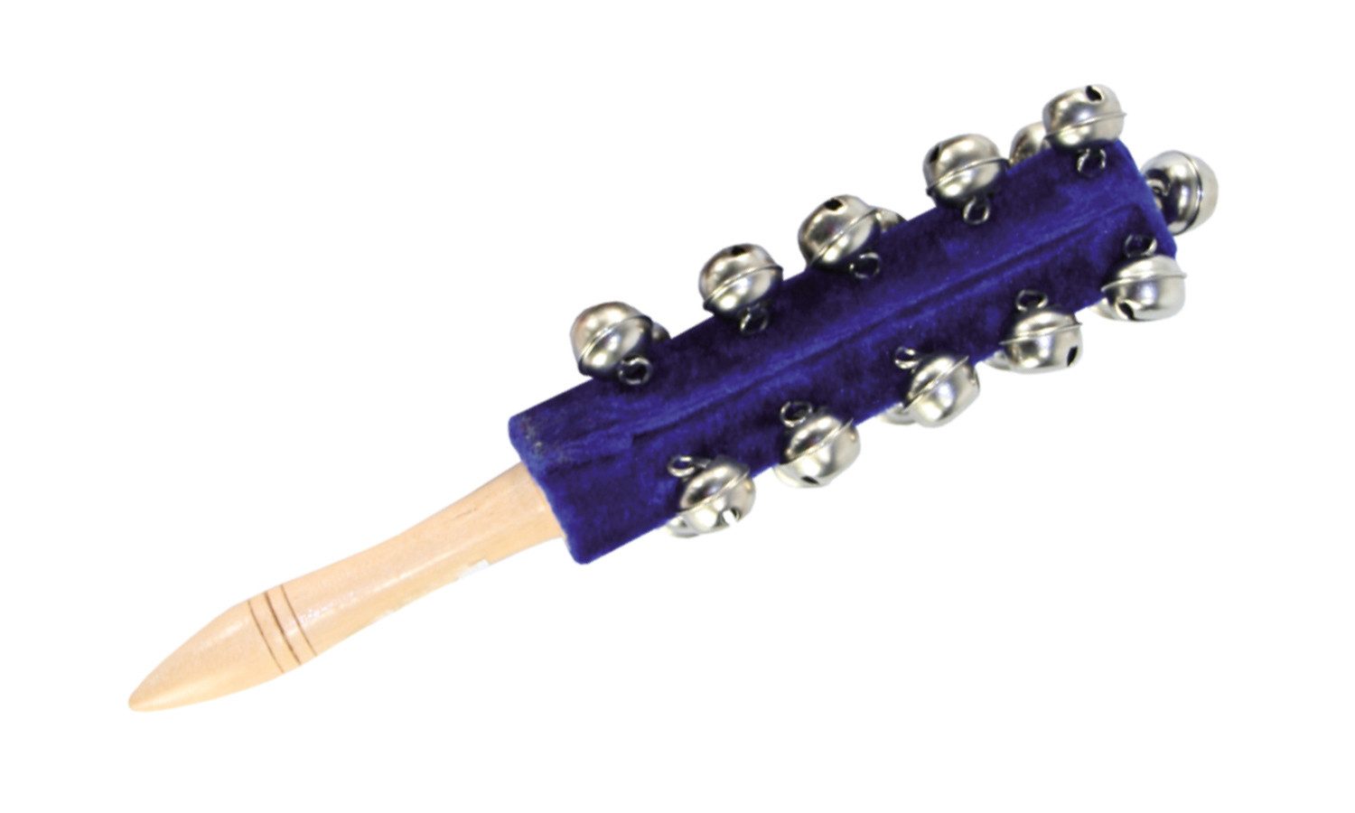 Holzspielerei Schellenstab Schellenbaum mit 21 Glocken blau