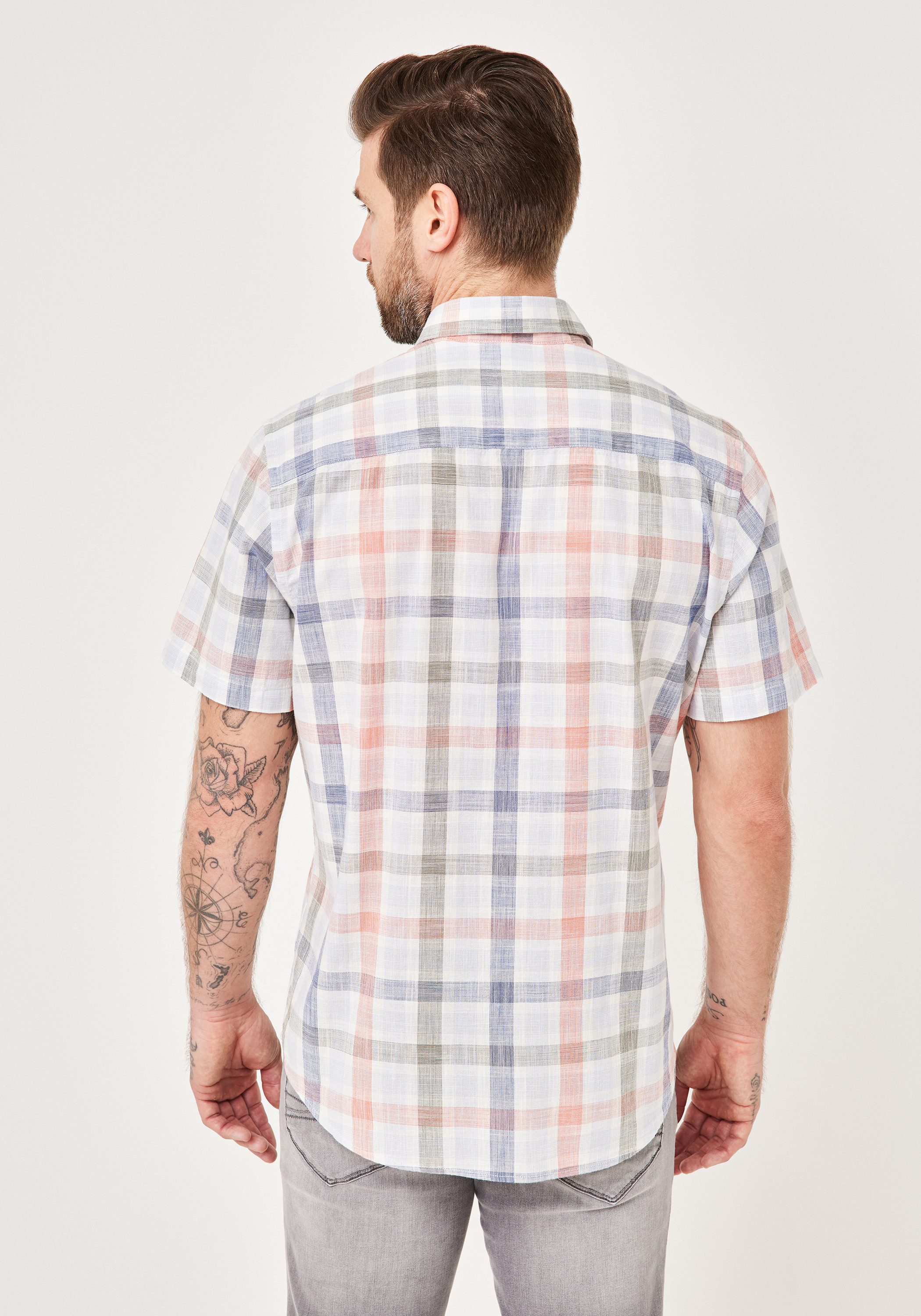 Paddock's Kurzarmhemd Kurzärmliges Freizeithemd aus reiner Baumwolle günstig online kaufen