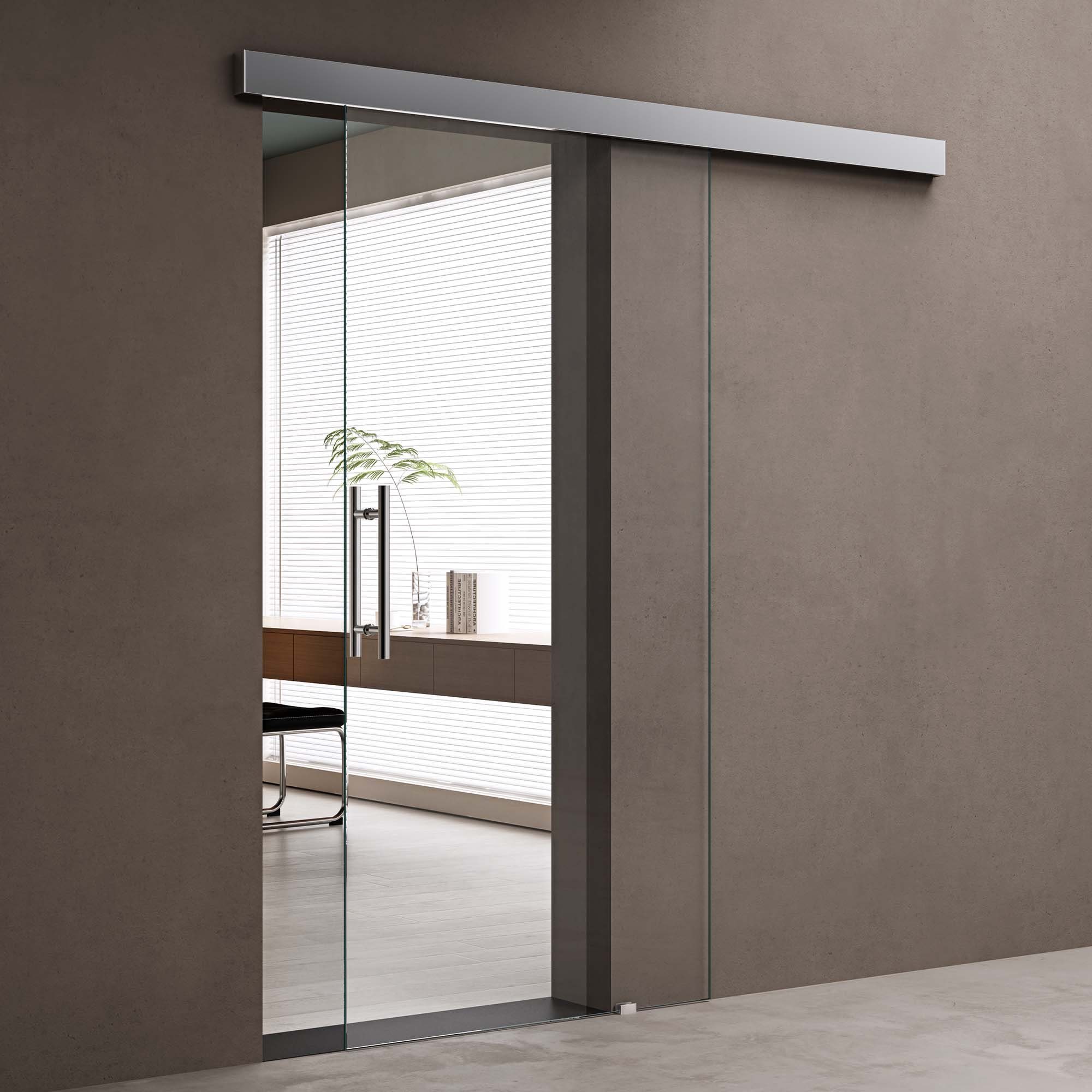 doporro Glasschiebetür komplettset Zimmertür glas H:2050mm günstig online kaufen