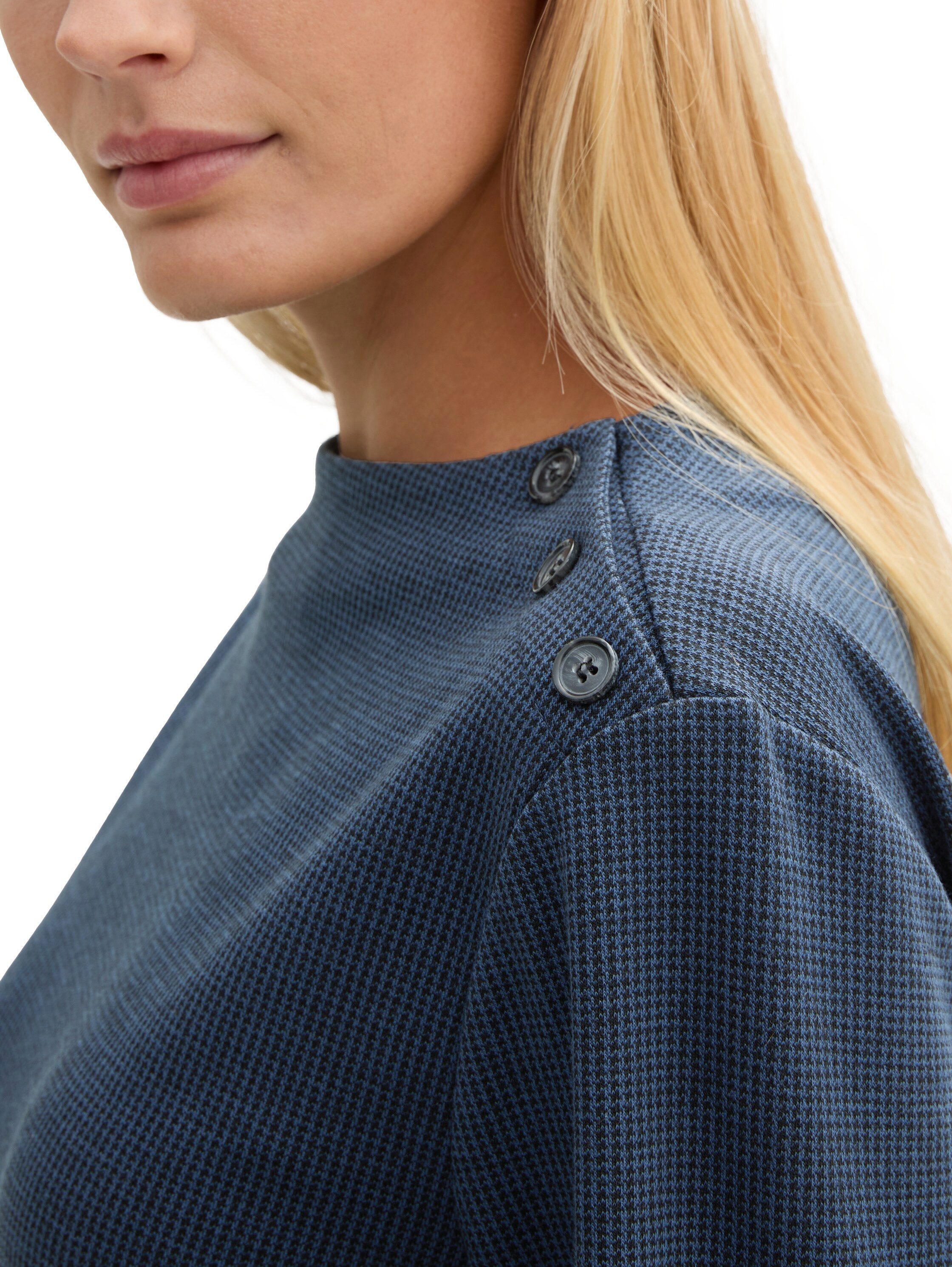 TOM TAILOR Longsweatshirt mit Knöpfen an der Schulter