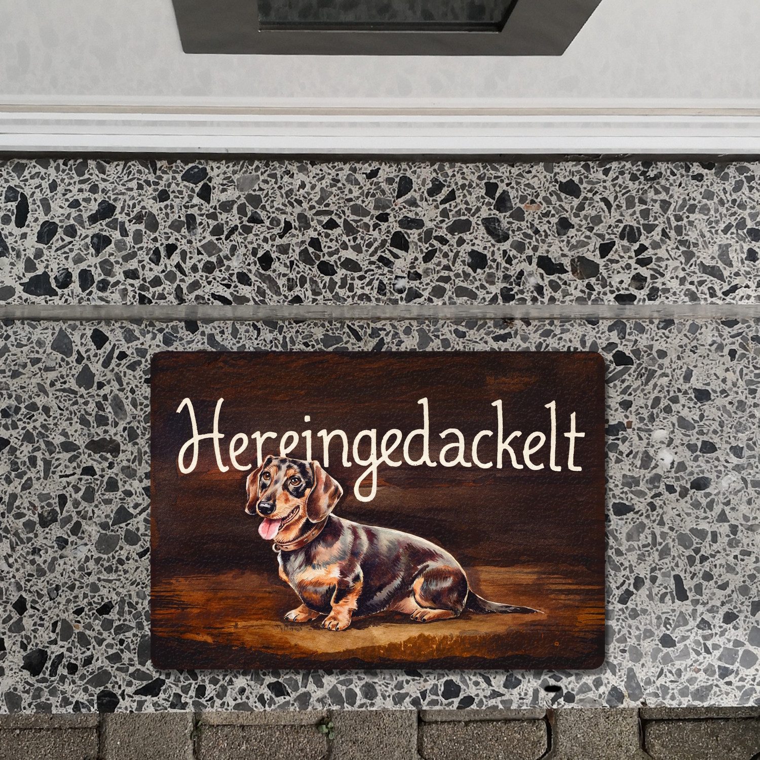 speecheese Fußmatte Hereingedackelt Fußmatte in 35x50 cm ohne Rand mit Dack günstig online kaufen