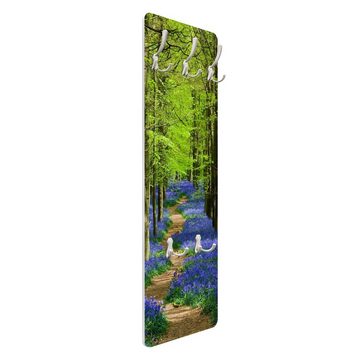 Bilderdepot24 Garderobenpaneel grün 3D-Optik Bäume Wald Natur Wanderweg in Hertfordshire Design (ausgefallenes Flur Wandpaneel mit Garderobenhaken Kleiderhaken hängend), moderne Wandgarderobe - Flurgarderobe im schmalen Hakenpaneel Design