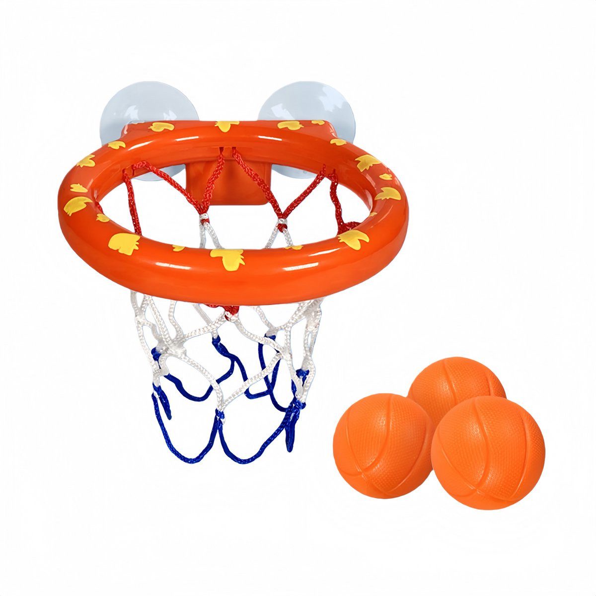 Kraftverdia Basketballständer Bad-Basketball – 3 Bälle, Saugnapf, Badespielzeug 1-3 Jahre