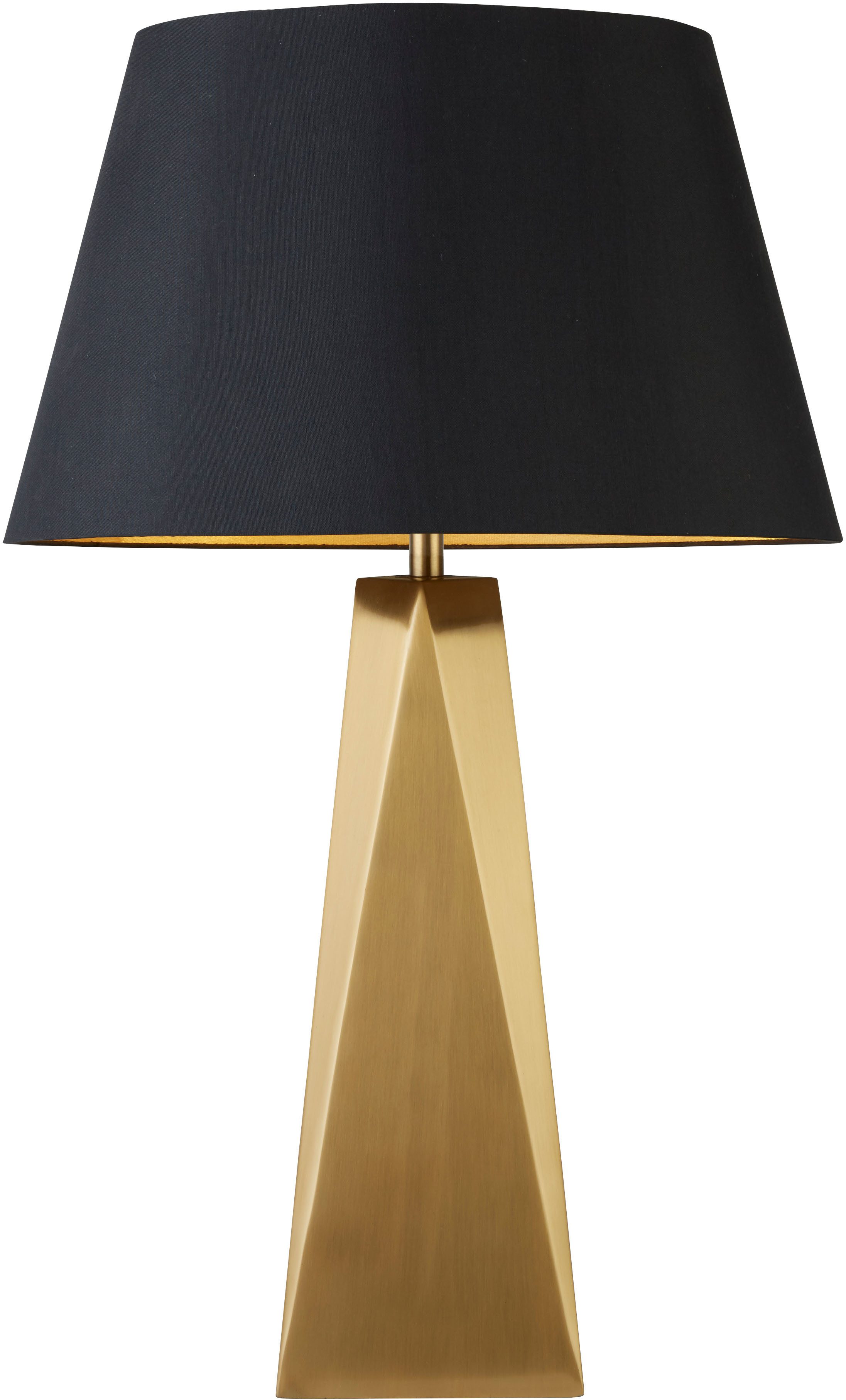 Searchlight Tischleuchte Maldon Table Lamp - Gold Metal & Black Shade with Gold Inner, Leuchtmittel wechselbar