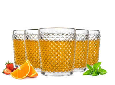 Sendez Tumbler-Glas 6 Trinkgläser 300ml Wassergläser Saftgläser Cocktailgläser Longdrinkgläser