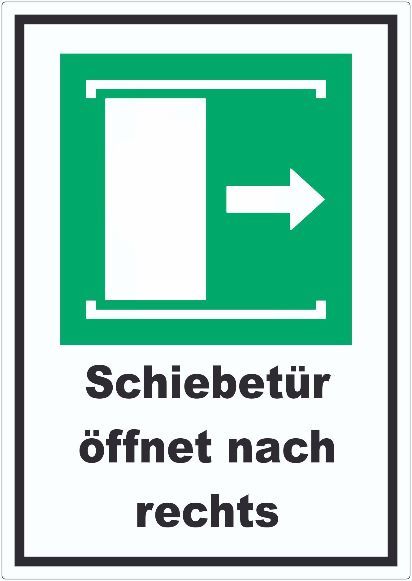 HB-Druck Aufkleber Schiebetür öffnet nach rechts Aufkleber, wetterfest, UV-beständig, kratzfest