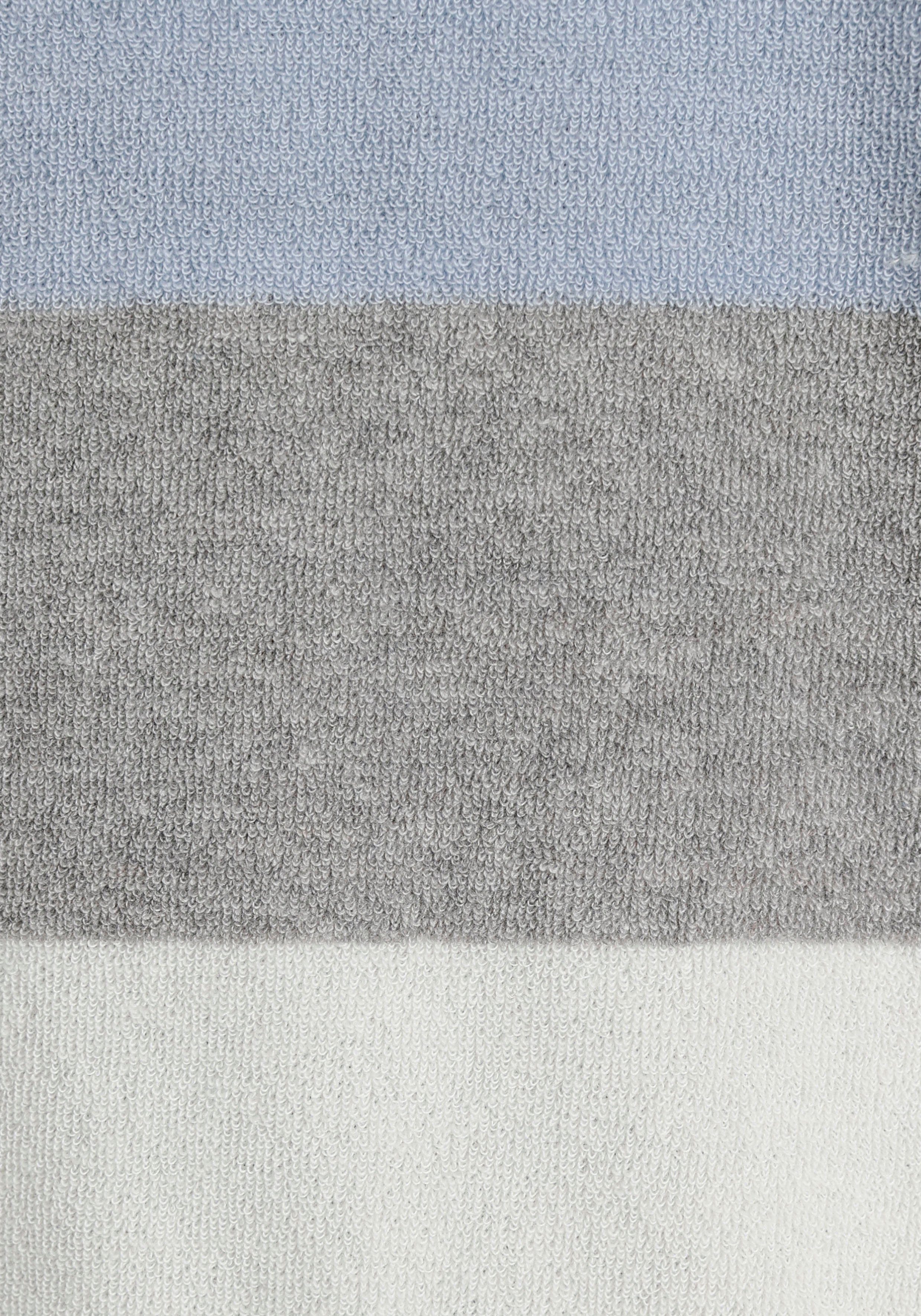 Streifen (2 tlg) aus Dreams mit Frottée Pyjama weichem grau-blau und Vivance Colorblock