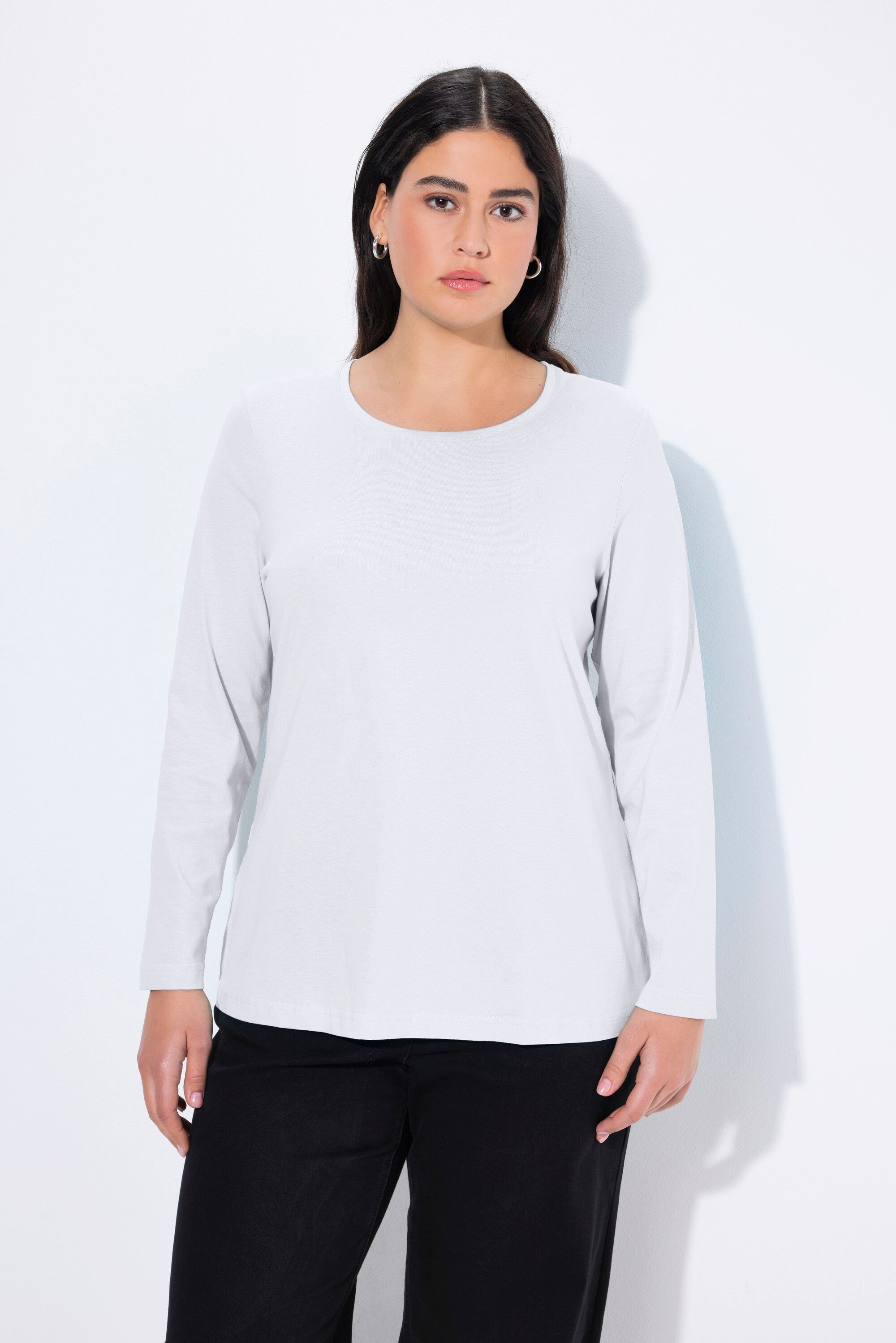 Ulla Popken T-Shirt bis 64 Oberteil Langarmshirt Basic Langarm günstig online kaufen