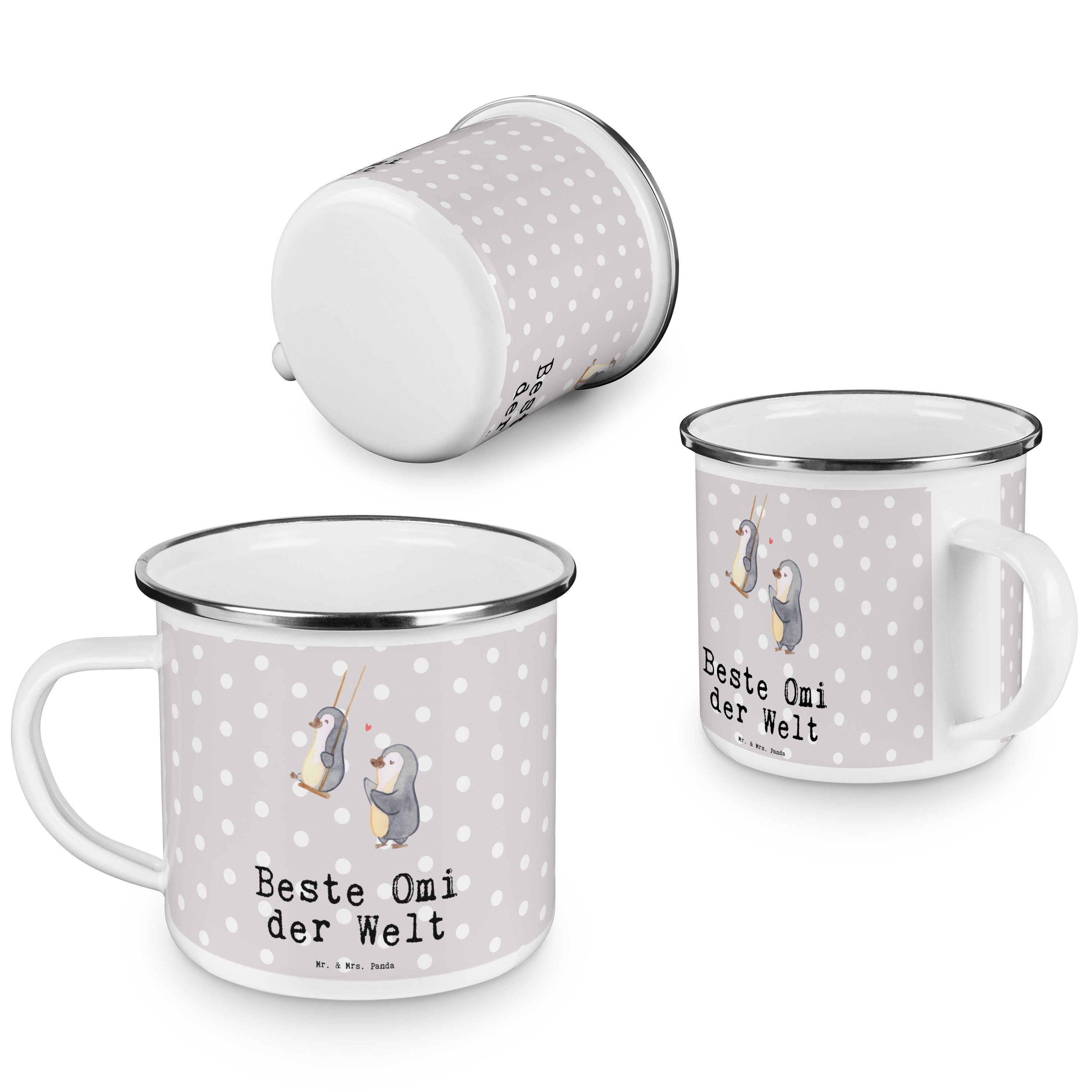 - Grau Pinguin Beste Omi Becher Emaille Mr. Welt Panda Geschenk, Kaffee Blechtas, & - Pastell Mrs. der