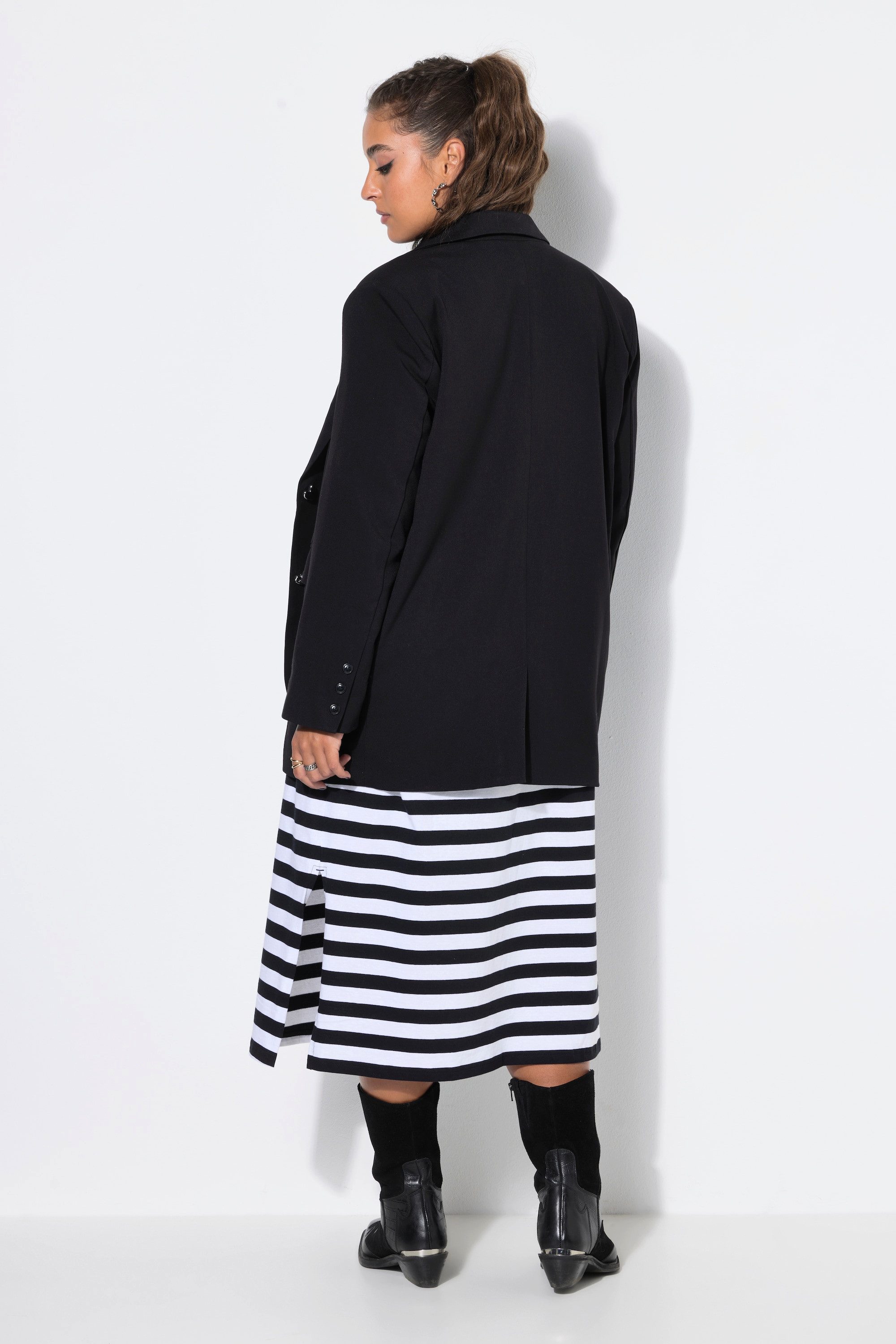 Studio Untold Blusenblazer Oversize-Blazer silberne Herz-Knöpfe