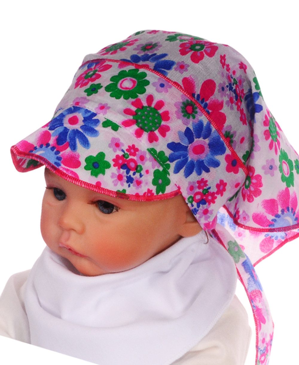 La Bortini Kopftuch Baby und Kinder Bandana Tuch Sommer Mütze Kopfbedeckung, leicht, sommerlich, gemustert, Universelle Größe durch Bindebänder