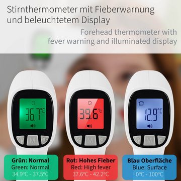 pulox Infrarot-Fieberthermometer JPD-FR202 inkl. Batterien und Aufbewahrungstasche