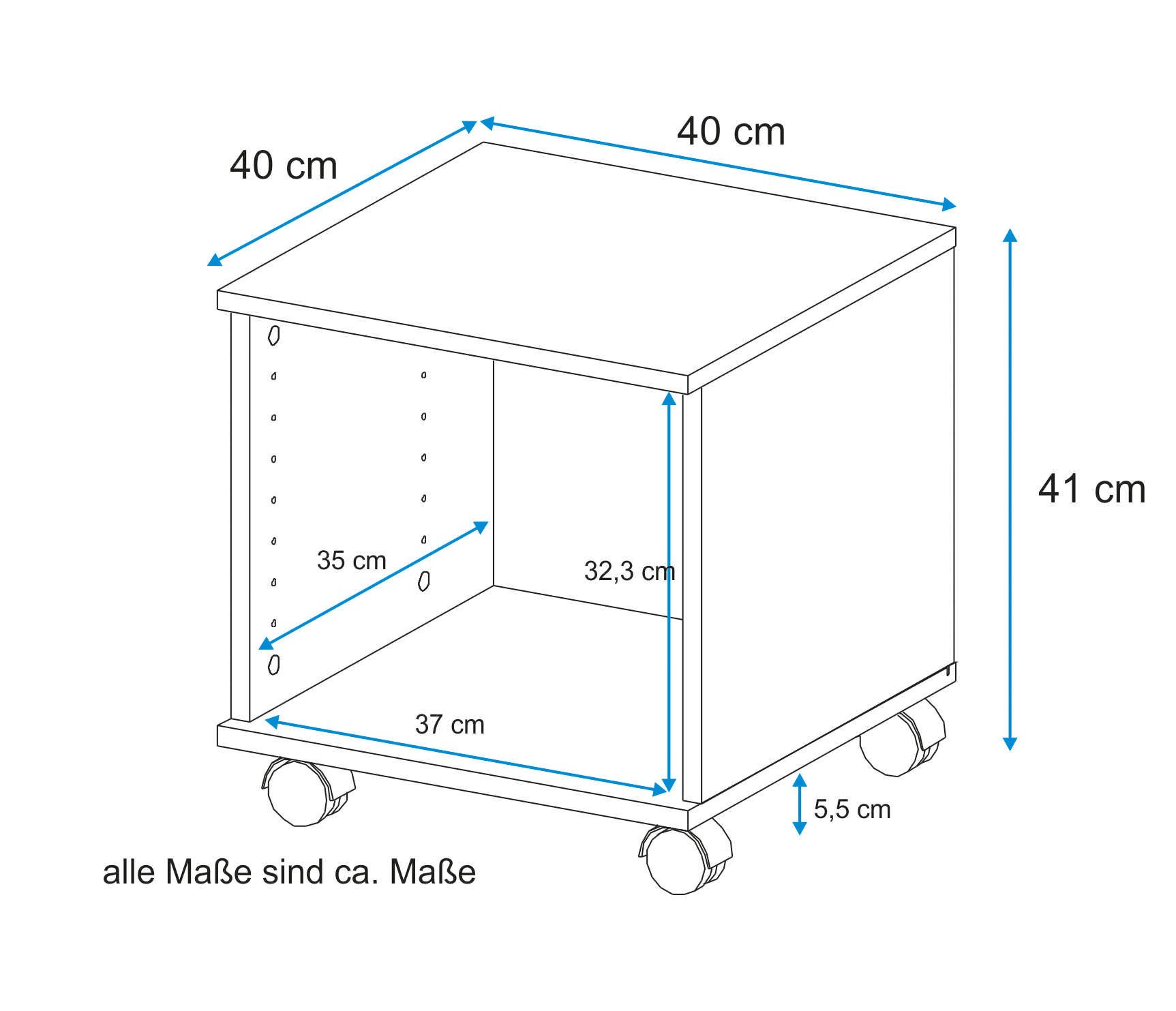 VOGL Möbelfabrik Rollcontainer 1191, Bürocontainer, Nachtschrank, günstig online kaufen