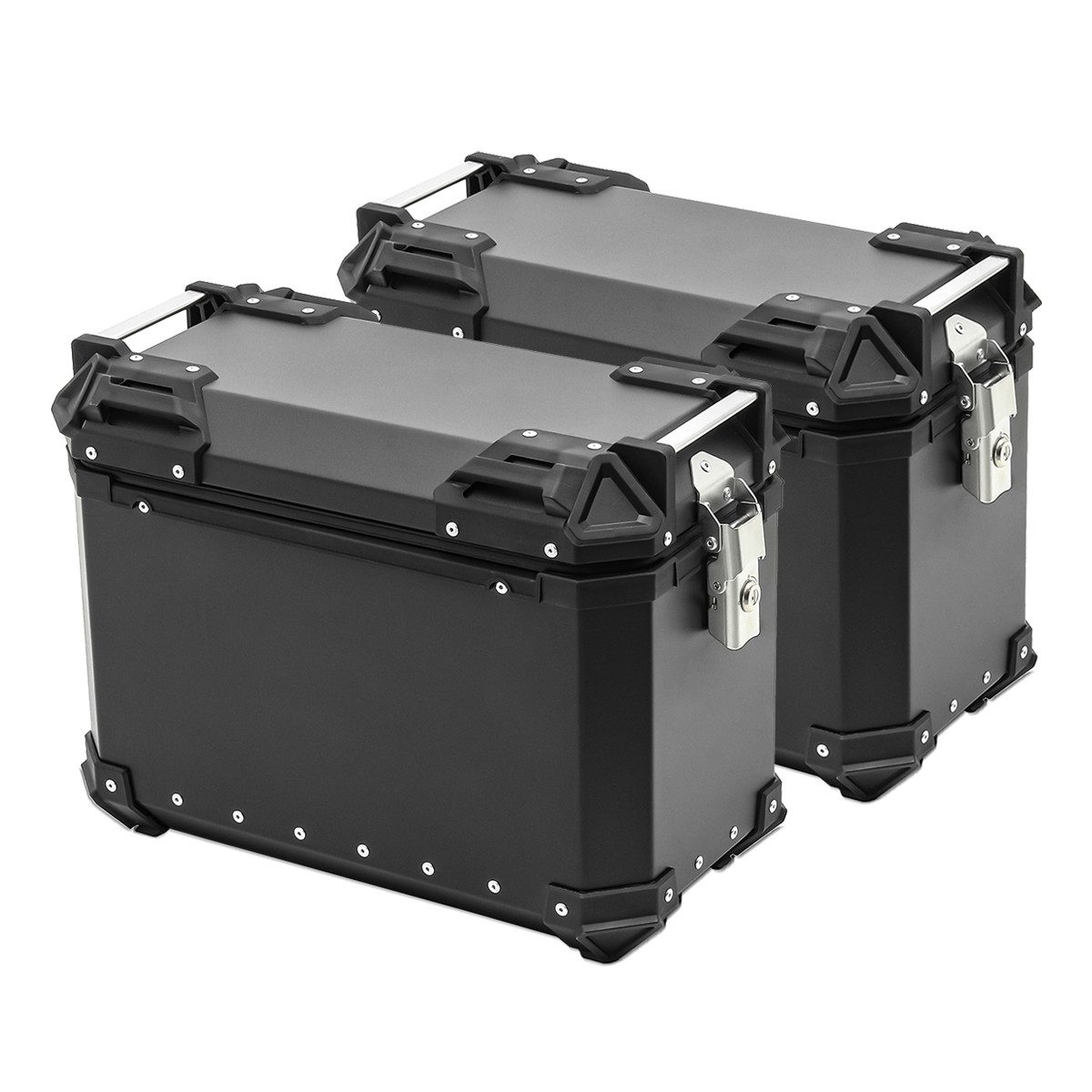 Bagtecs Koffer Set Alukoffer 2x48L passend für Kawasaki Versys 1100 Aluminium Seitenk