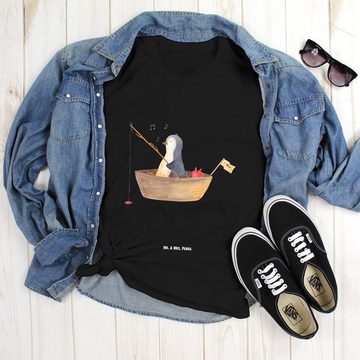 Mr. & Mrs. Panda T-Shirt Pinguin Angelboot - Schwarz - Geschenk, T-Shirt mit Spruch, Nachthemd (1-tlg)