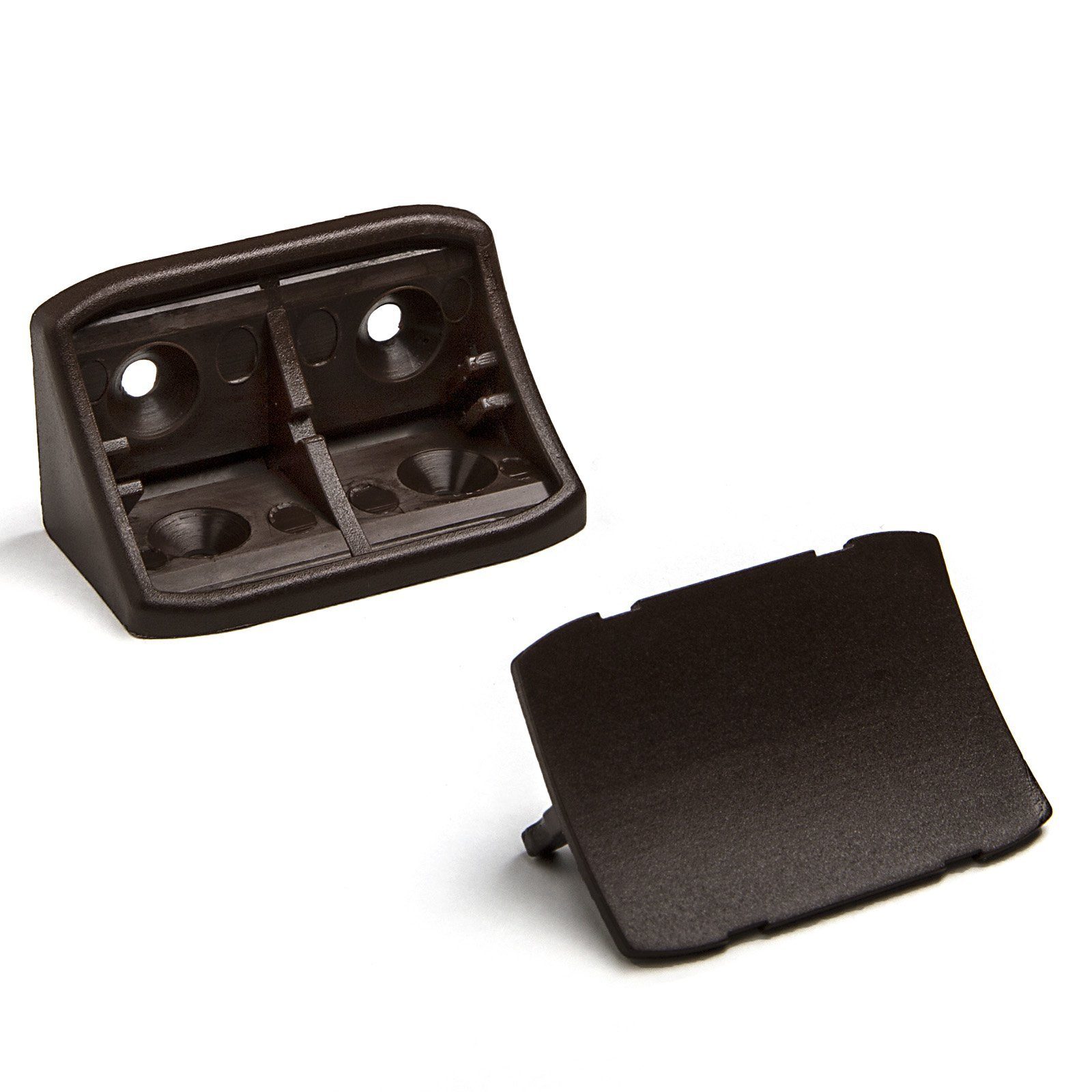 SO-TECH® Winkelbeschlag Korpusverbinder Doppel-Eckverbinder 24 x 24 x 44 mm (10 St), Kunststoff, Farbe dunkelbraun, 10 Stück