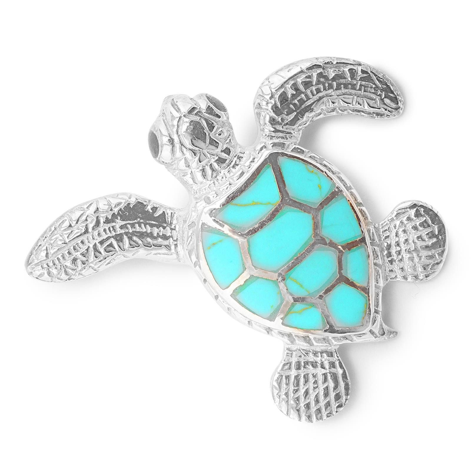 Monkimau Kettenanhänger Schildkröte Anhänger aus 925 Silber, Hypoallergen