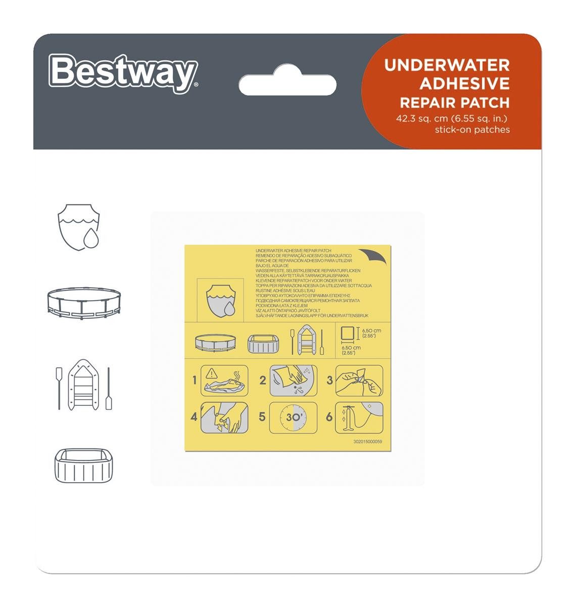 Reparatur-Set Wasserfeste selbstklebende Reparaturflicken 6,5 x 6,5 cm, 10 Stück