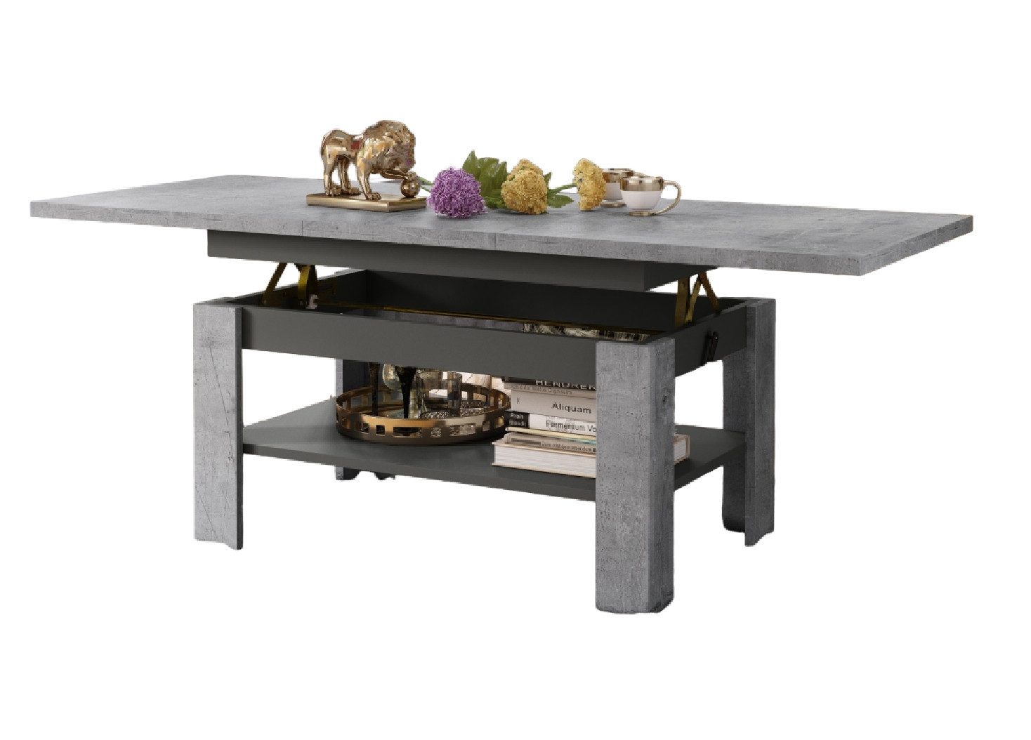 designimpex Couchtisch Design Rio stufenlos höhenverstellbar günstig online kaufen