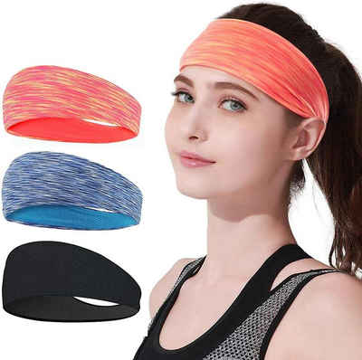 Alster Herz Stirnband Sportliches Stirnband, 3-er Set, div. Farben, rutschfest, A0546 (3-St) super dehnbar, angenehm zu tragen