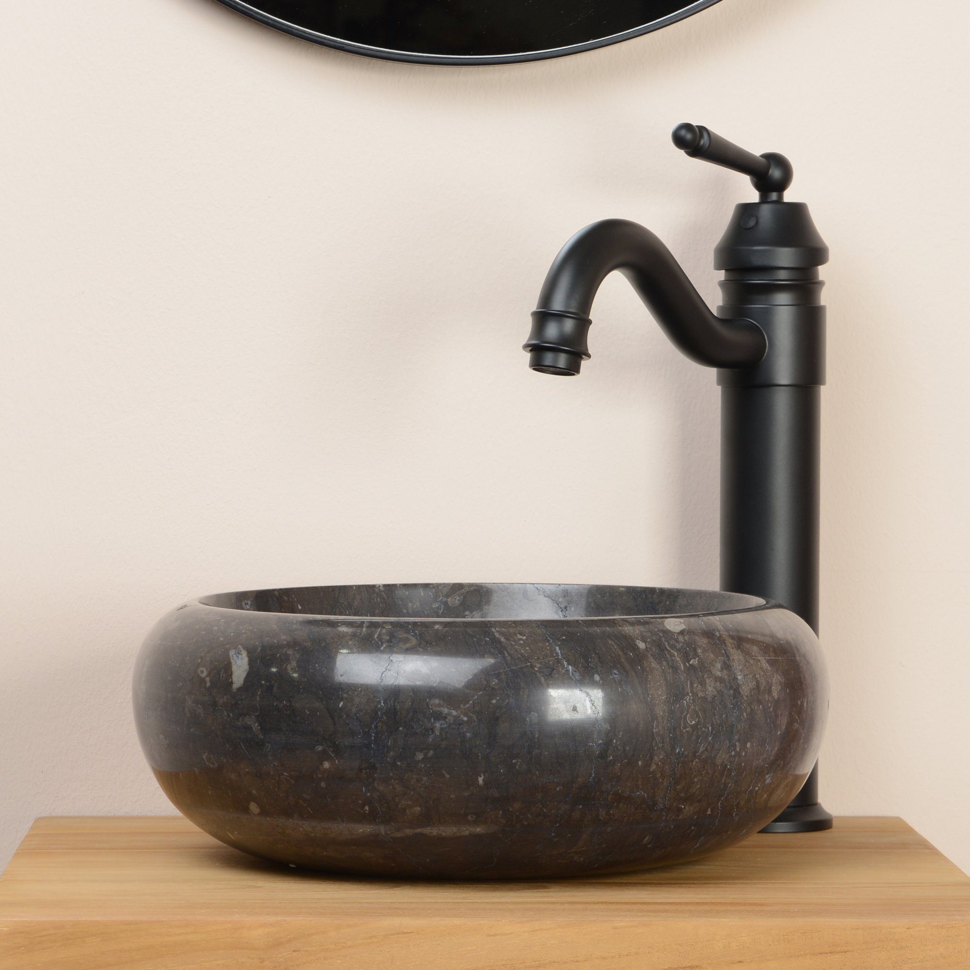 wohnfreuden Aufsatzwaschbecken Marmor Waschbecken ASBAK 30 günstig online kaufen