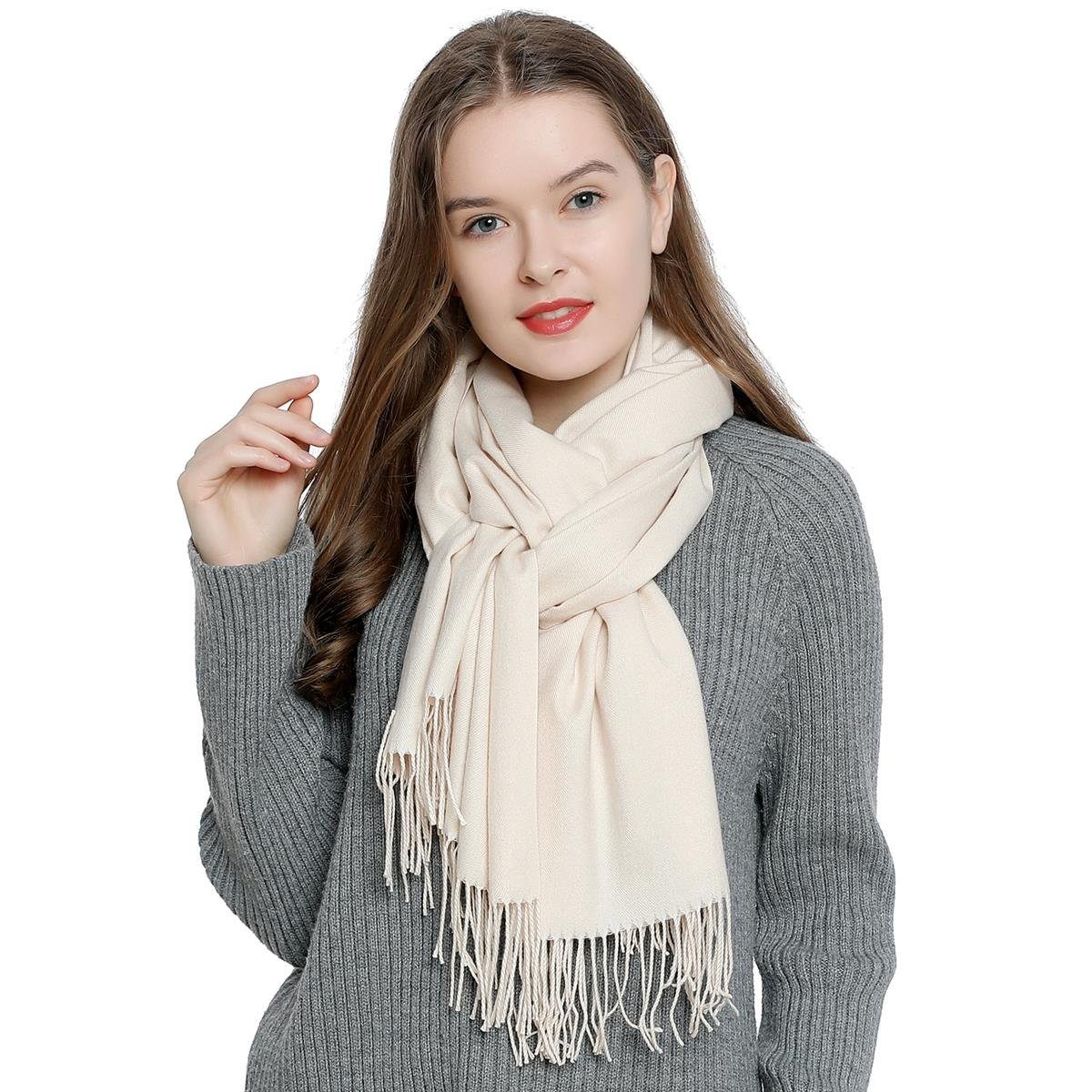 Schal Damen Schal einfarbig 185 x 65 cm