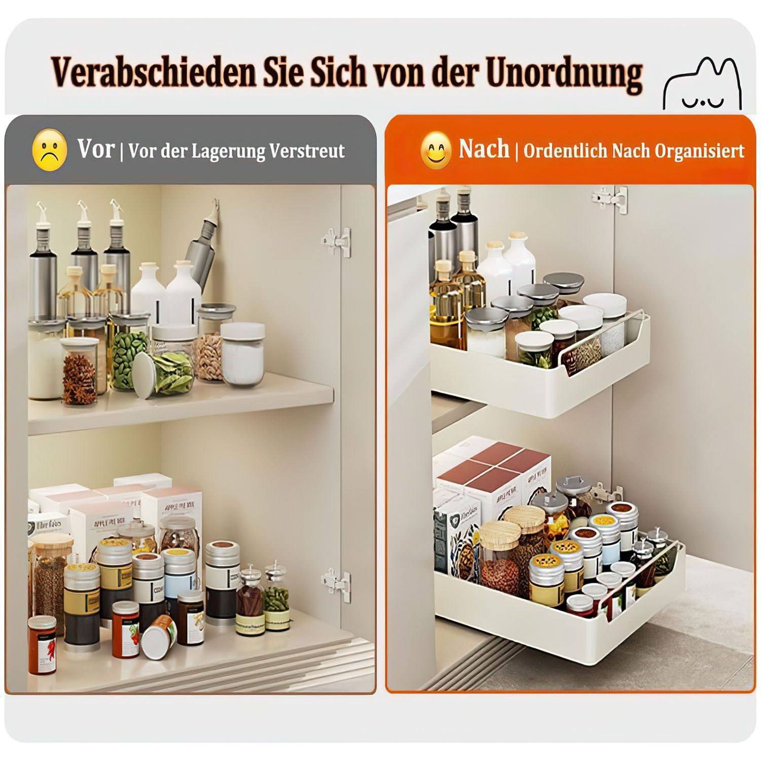Refined Living Ablageregal 2 tlg Schrank-Organizer Ausziehbarer Teleskop-Kü günstig online kaufen