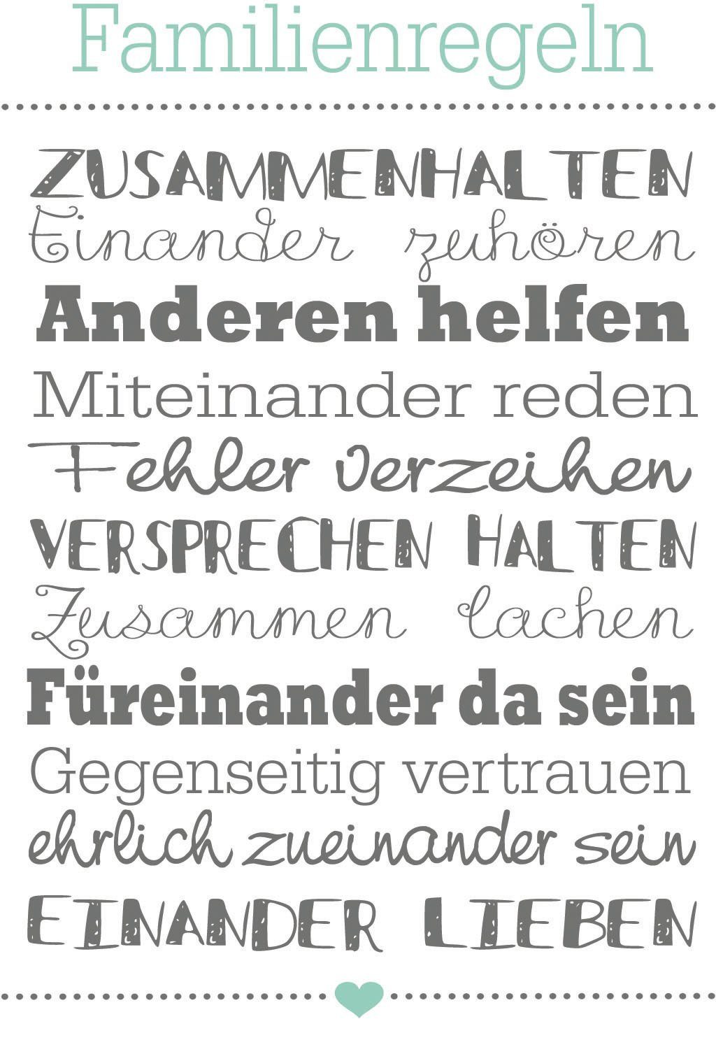 Bönninghoff Leinwandbild Familienregeln, (1 St) günstig online kaufen