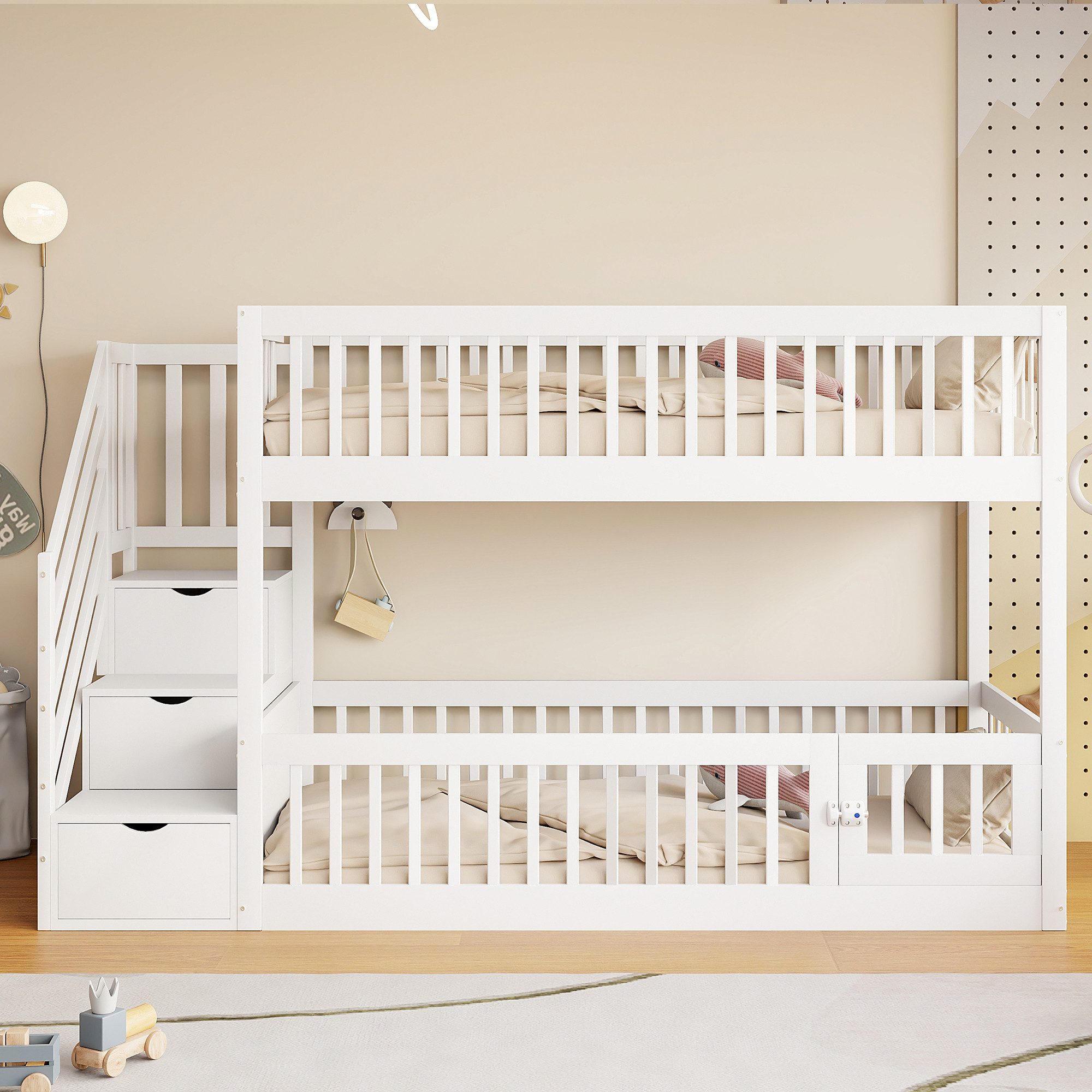 Merax Etagenbett (Kieferholz Hochbett Jugendbett Hausbett, 1-St), Holz Kind günstig online kaufen