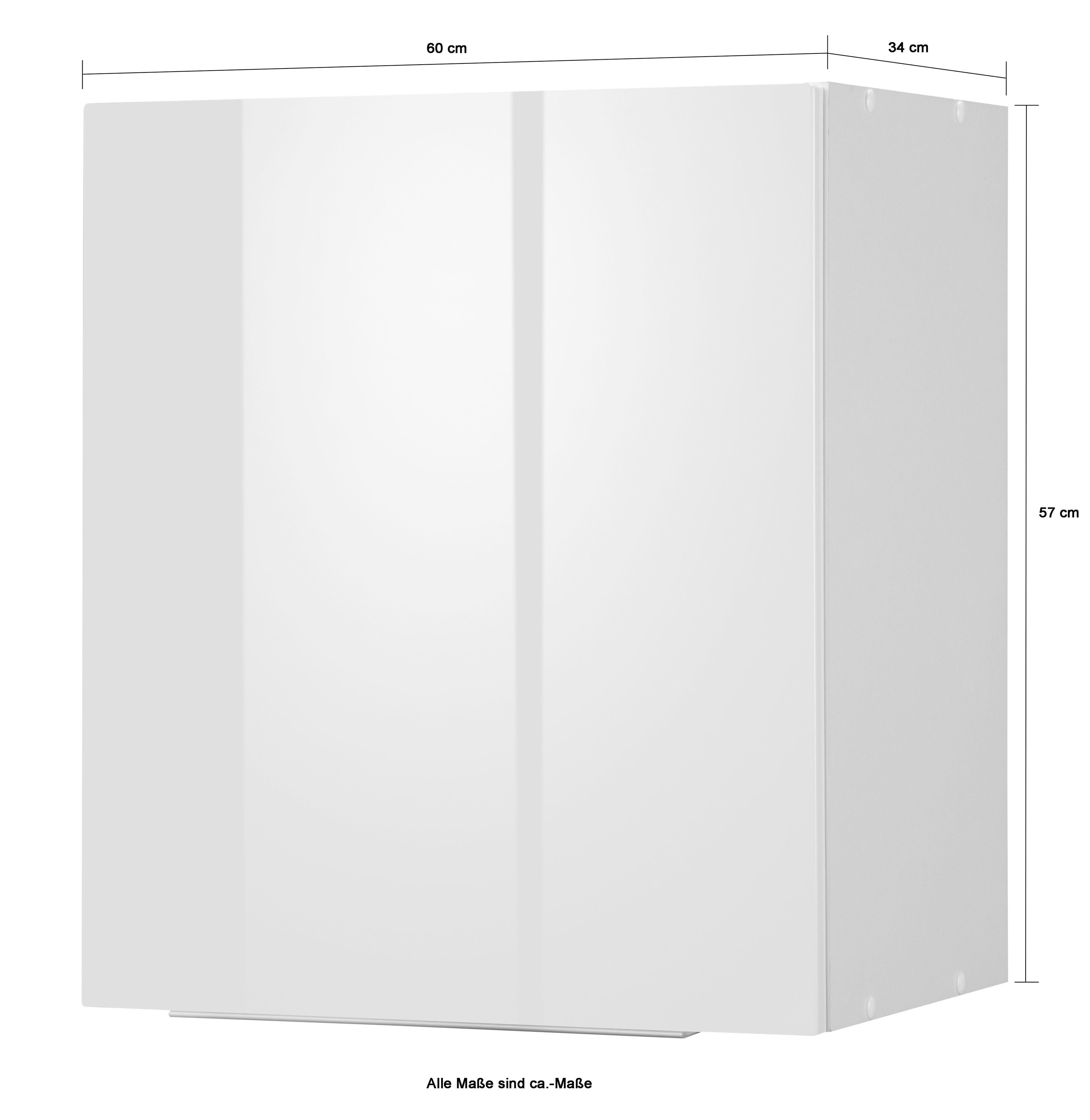 1 cm 60 Brindisi Tür Hochglanz/grafit HELD MÖBEL Hängeschrank weiß breit,