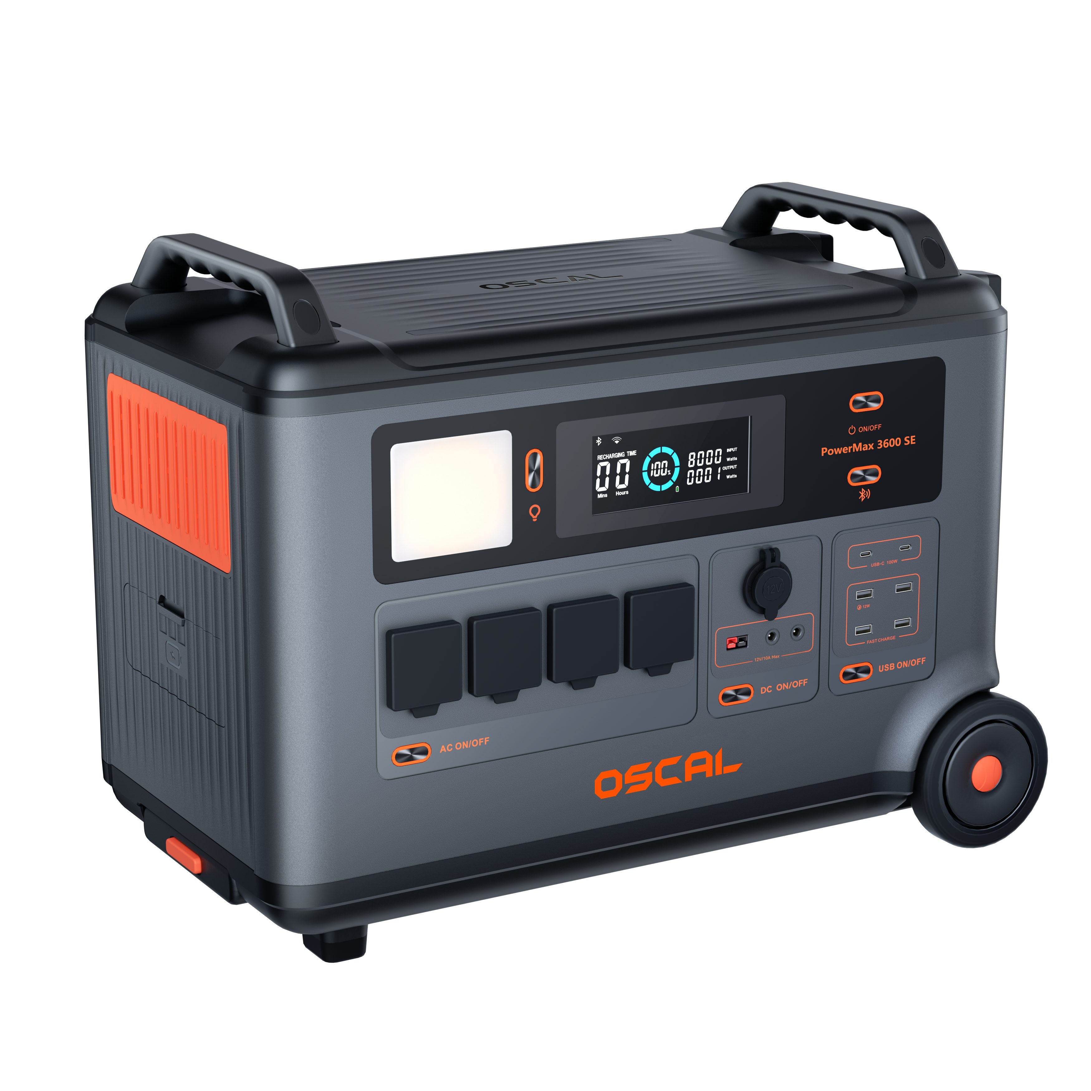 OSCAL Stromerzeuger PowerMax 3600 Tragbare Powerstation 3600W/3600Wh Solargenerator